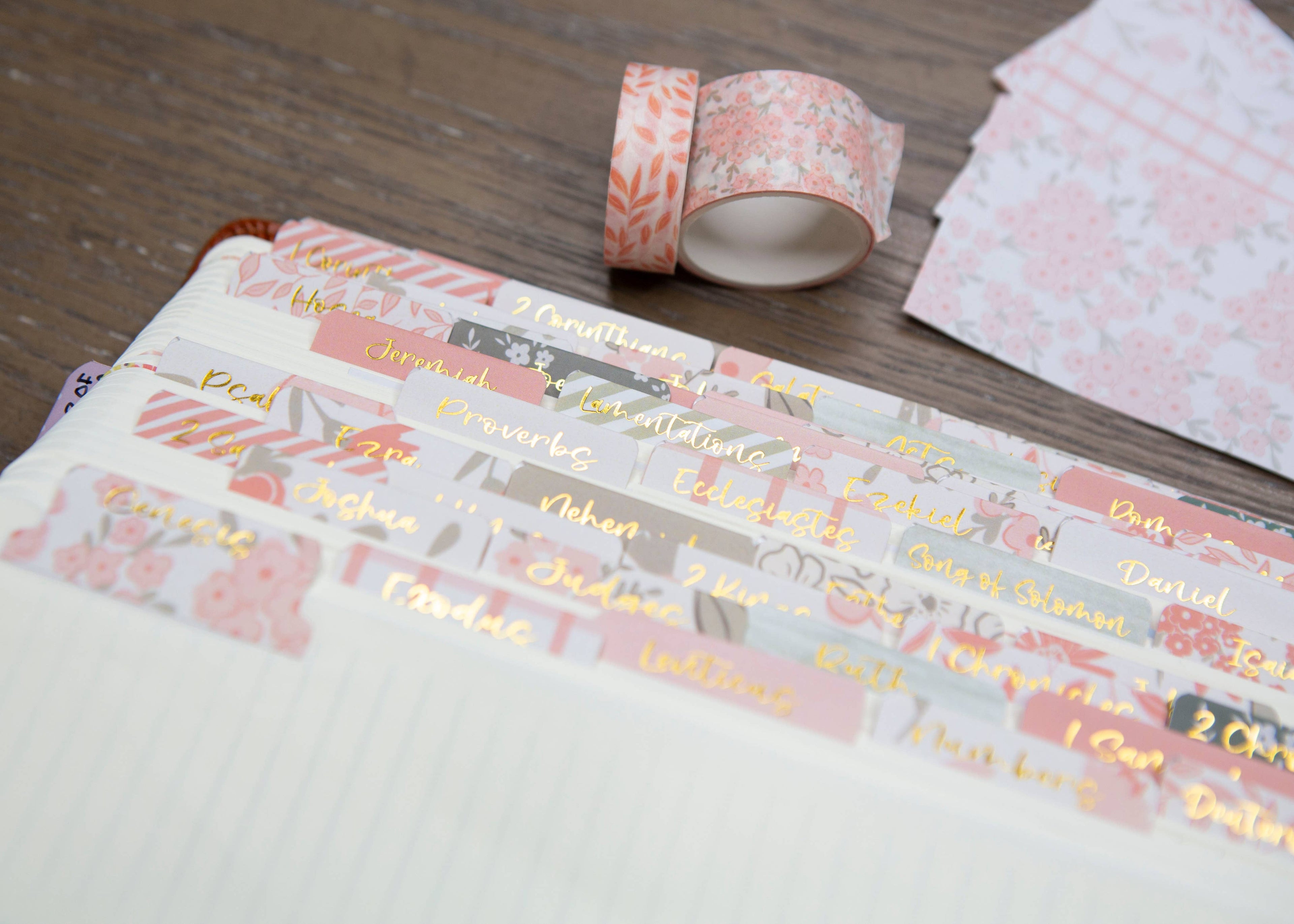 Pretty Peach Bible Book Tabs