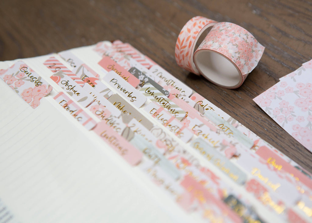 Pretty Peach Bible Book Tabs
