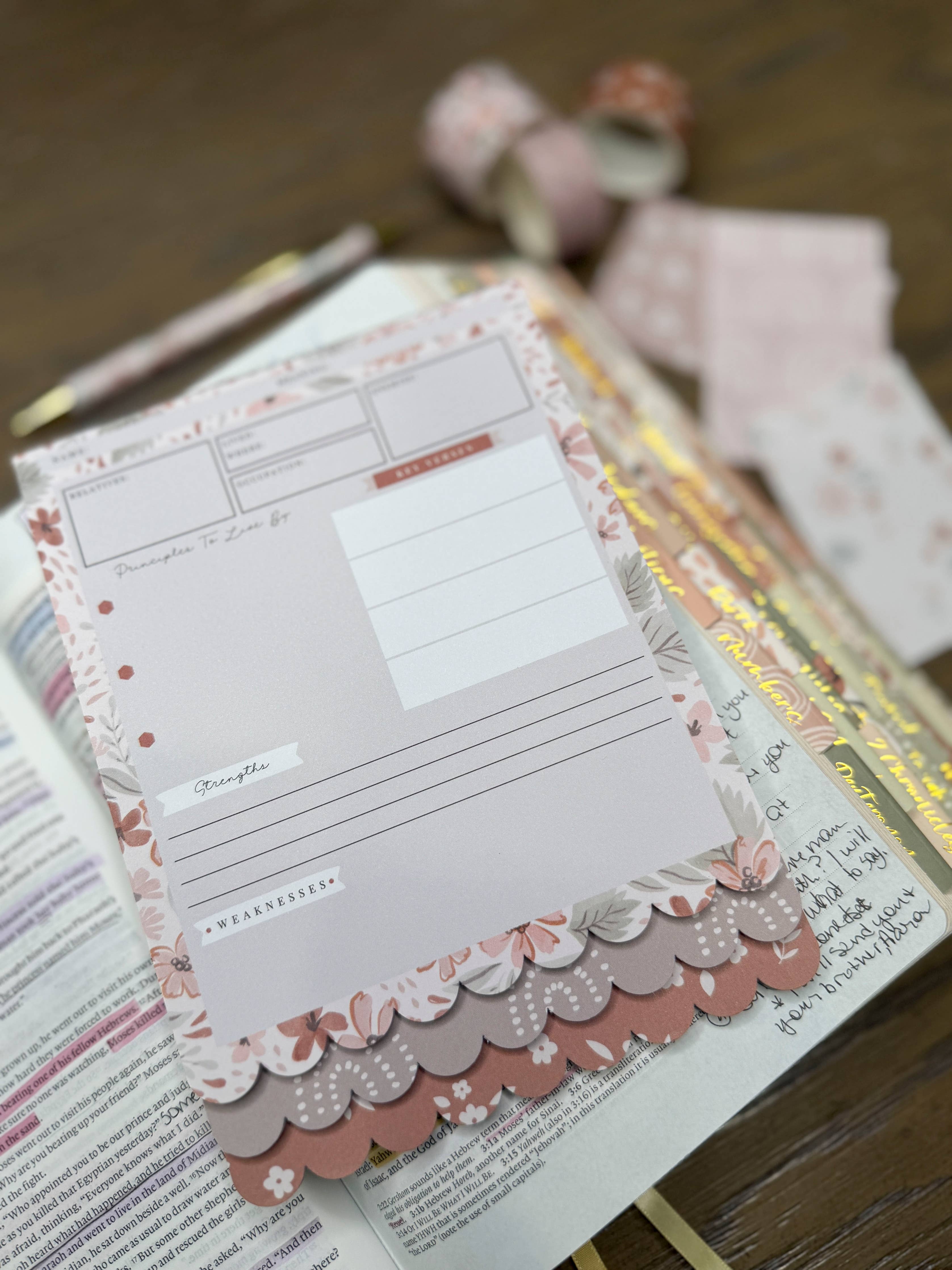Bible Study Tip-In Notepad — Three Level Guided Bible Study Tool with Three color options