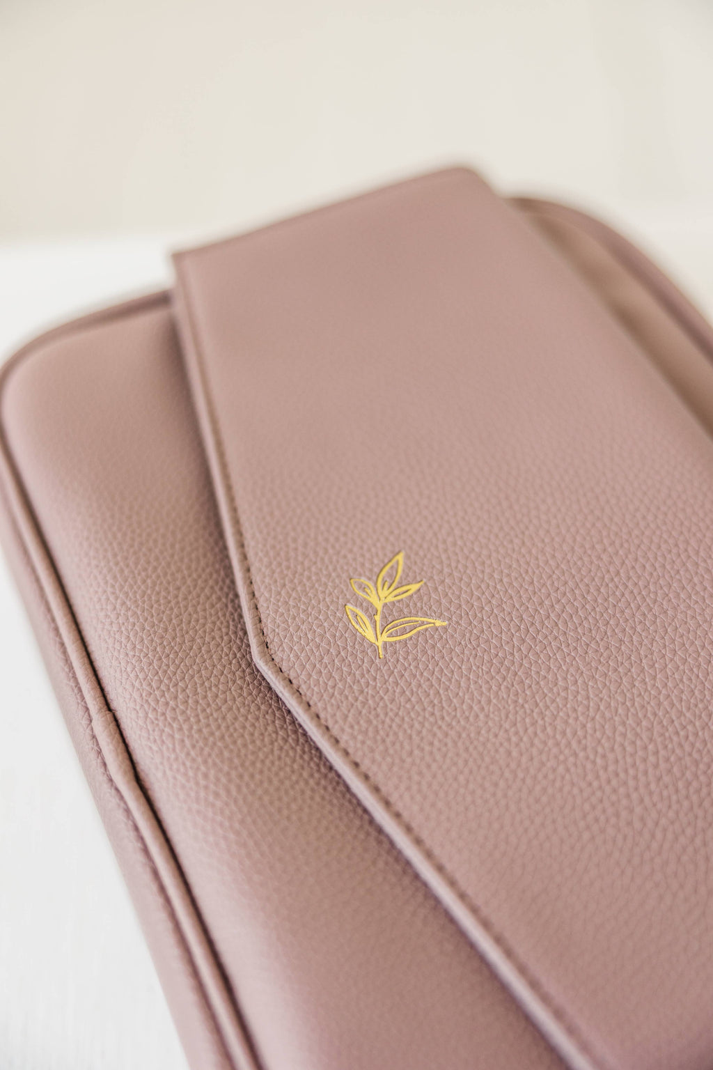 Bible Bag Crossbody — Lavender Vegan Leather Bible Bag with Gold Accents