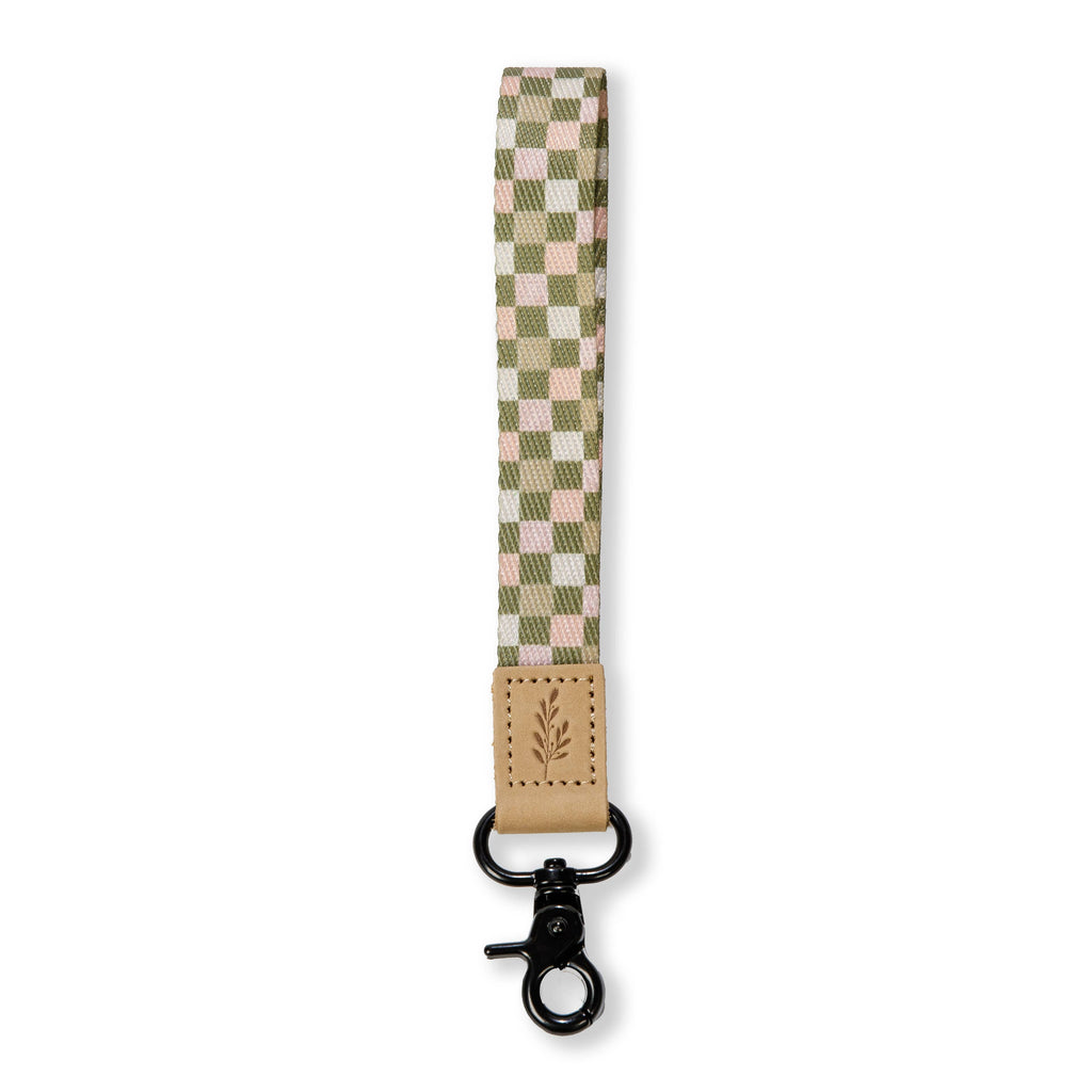 Green Multi Checkered Wristlet Keychain — Cute Keychain Wristlet for Women