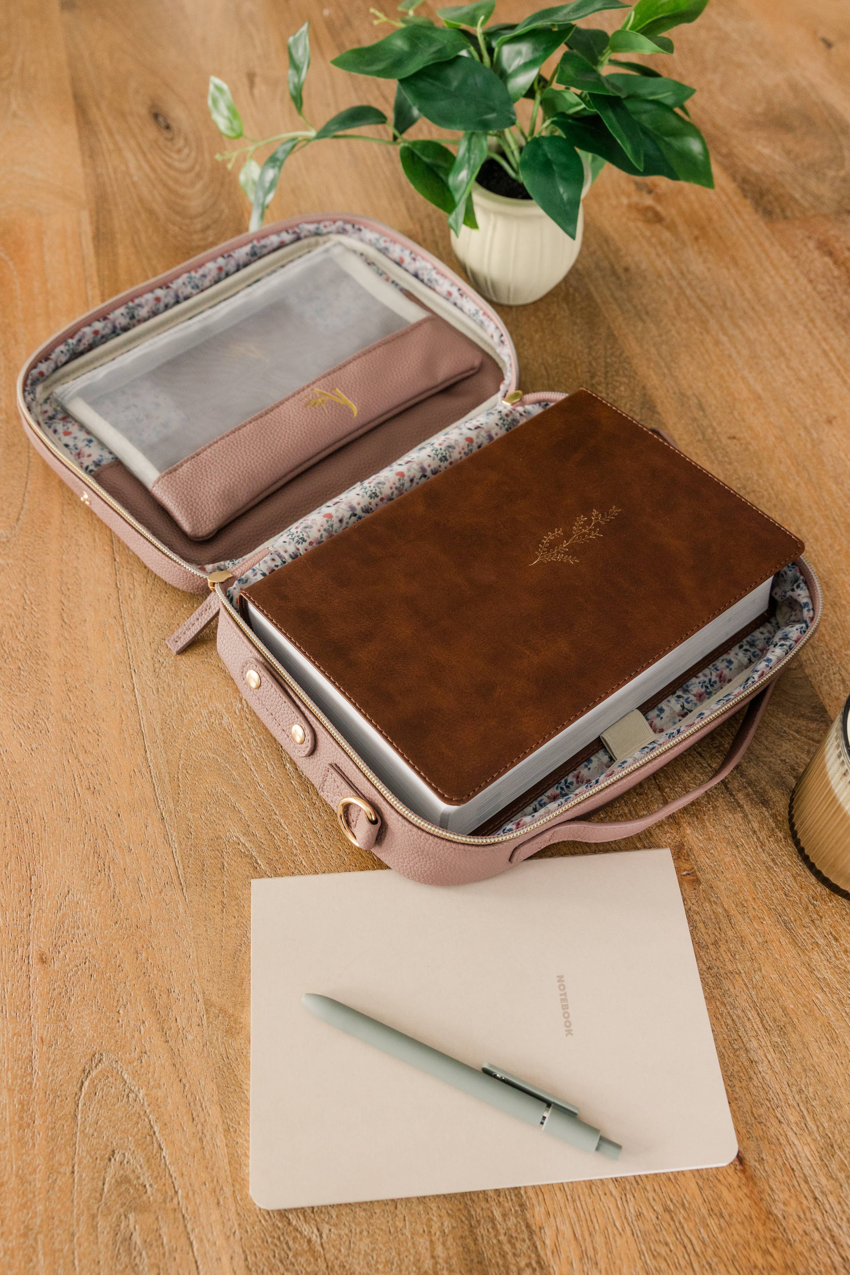 Bible Bag Crossbody — Lavender Vegan Leather Bible Bag with Gold Accents