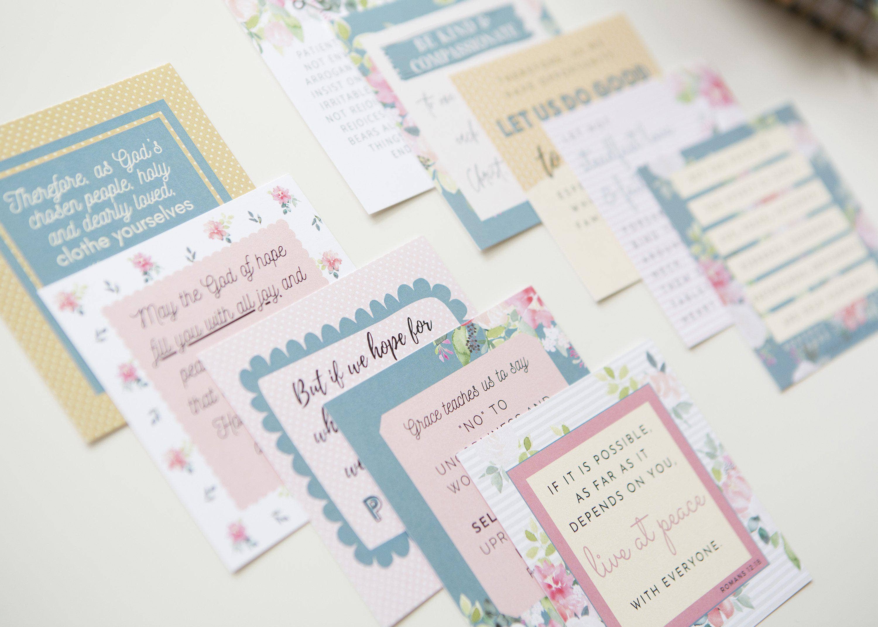 Fruit of the Spirit Scripture Verse Cards — Set of 10 Bible Memory Cards for Christian Women
