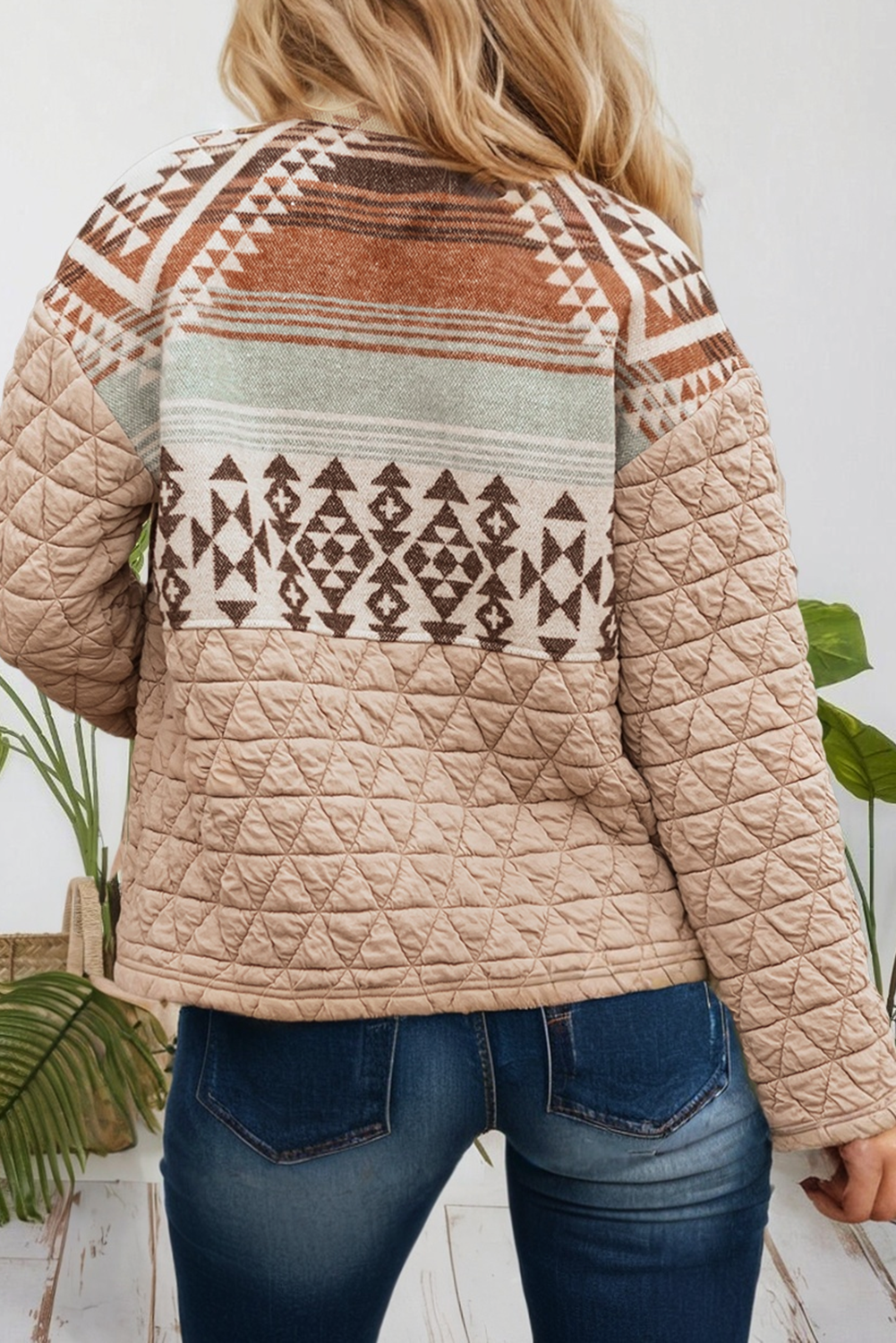 Quilted Patchwork Western Aztec Fashion Jacket