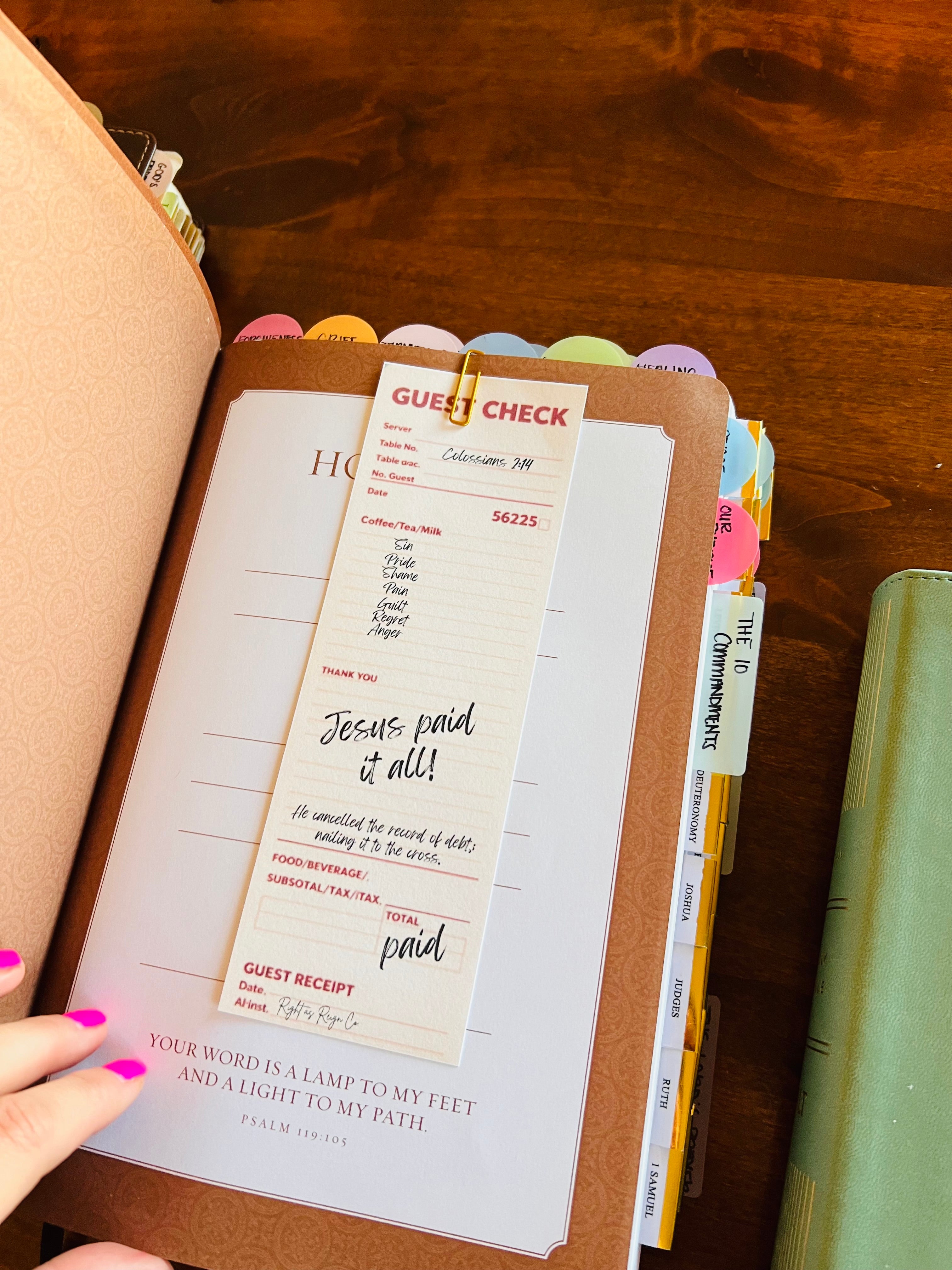 Jesus Paid It All — Guest Check Scripture Bookmark — Colossians 2:14