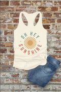 Oh Hey Sunshine Fitted Racerback Tank Top — Christian Women’s Summer Fashion
