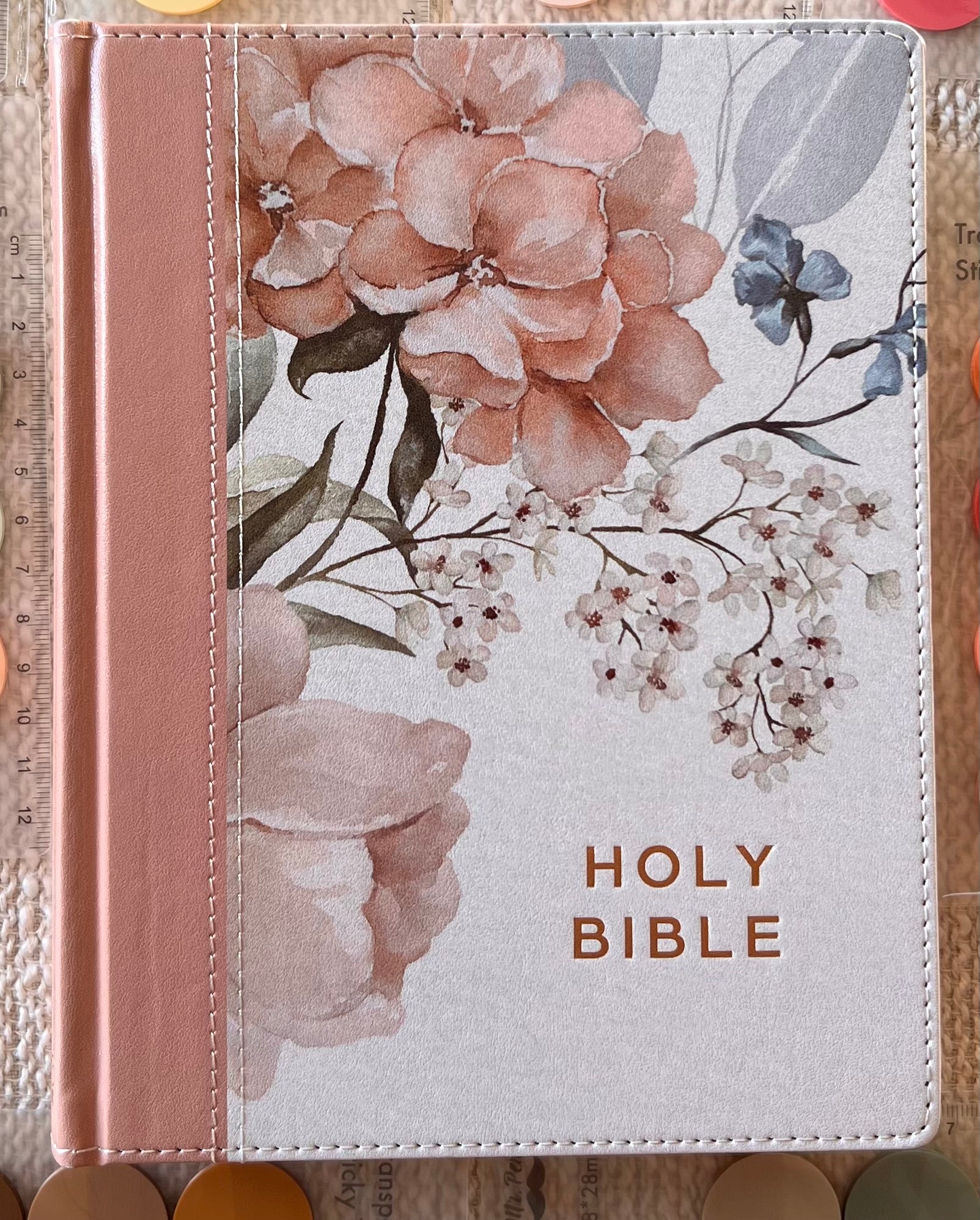 KJV Note-Taking Bible — Pink Floral Printed Faux Leather Hardcover King James Version