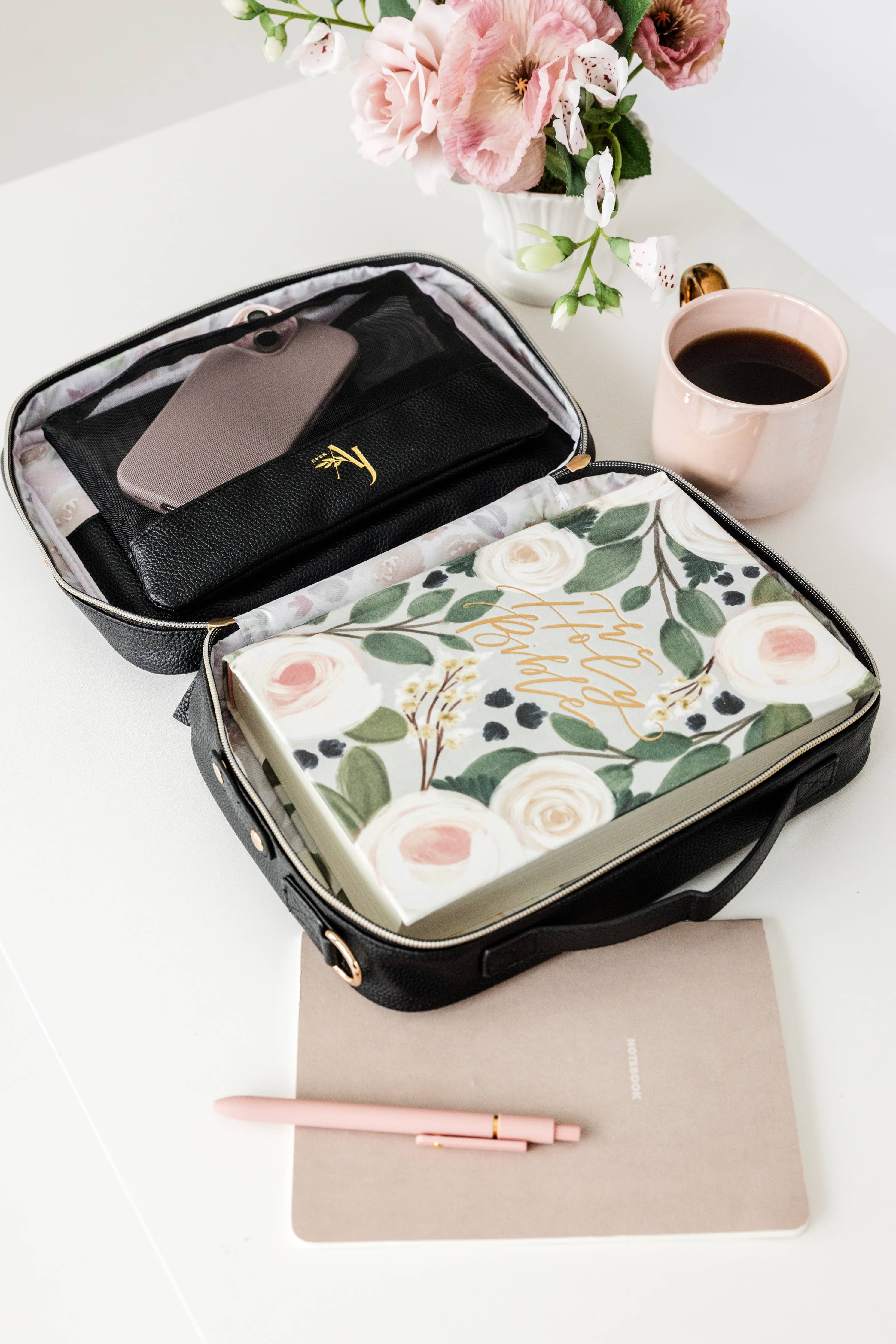 Bible Bag Crossbody — Vegan Leather Bible Bag with Gold Accents 3 colors