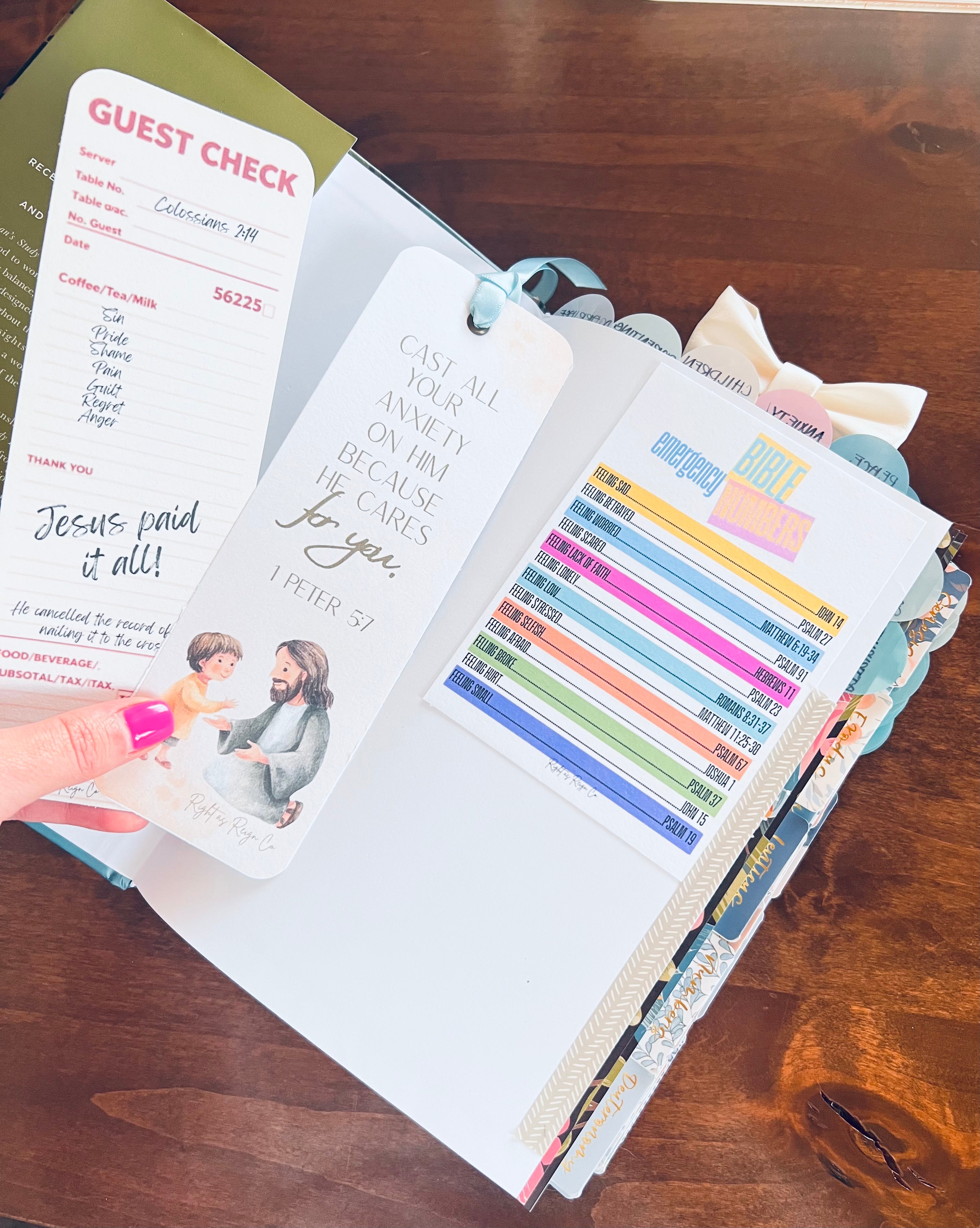 Emergency Bible Numbers Bookmark