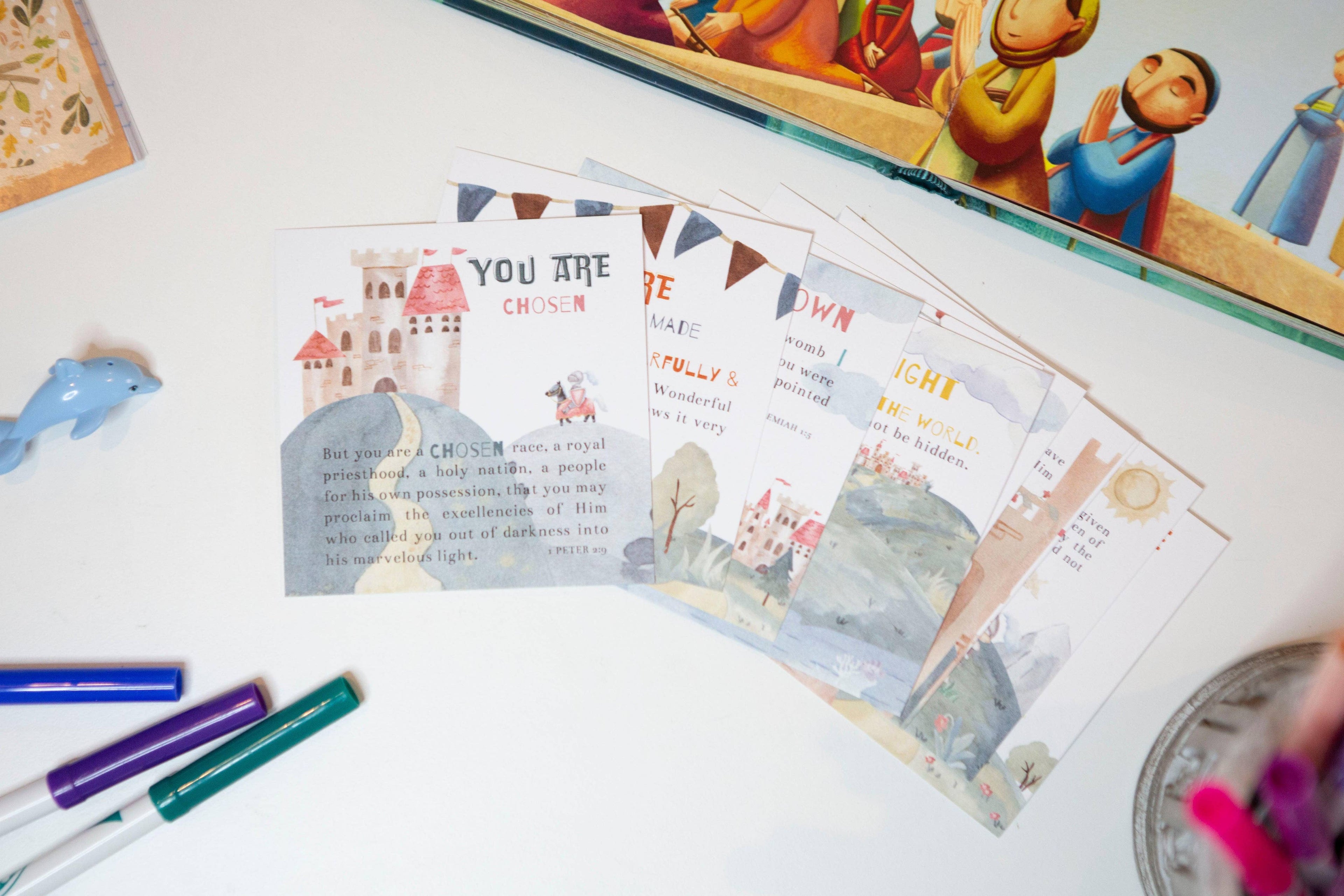 Child of God Scripture Verse Cards for Kids — Set of 10 Identity Building Bible Memory Cards