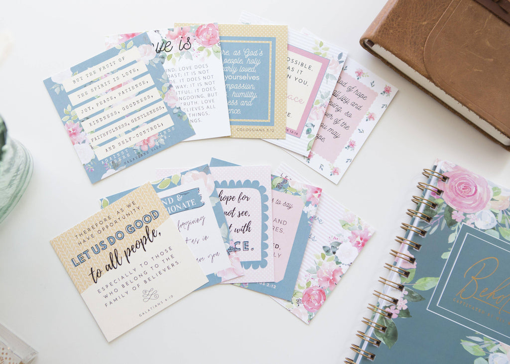 Fruit of the Spirit Scripture Verse Cards — Set of 10 Bible Memory Cards for Christian Women