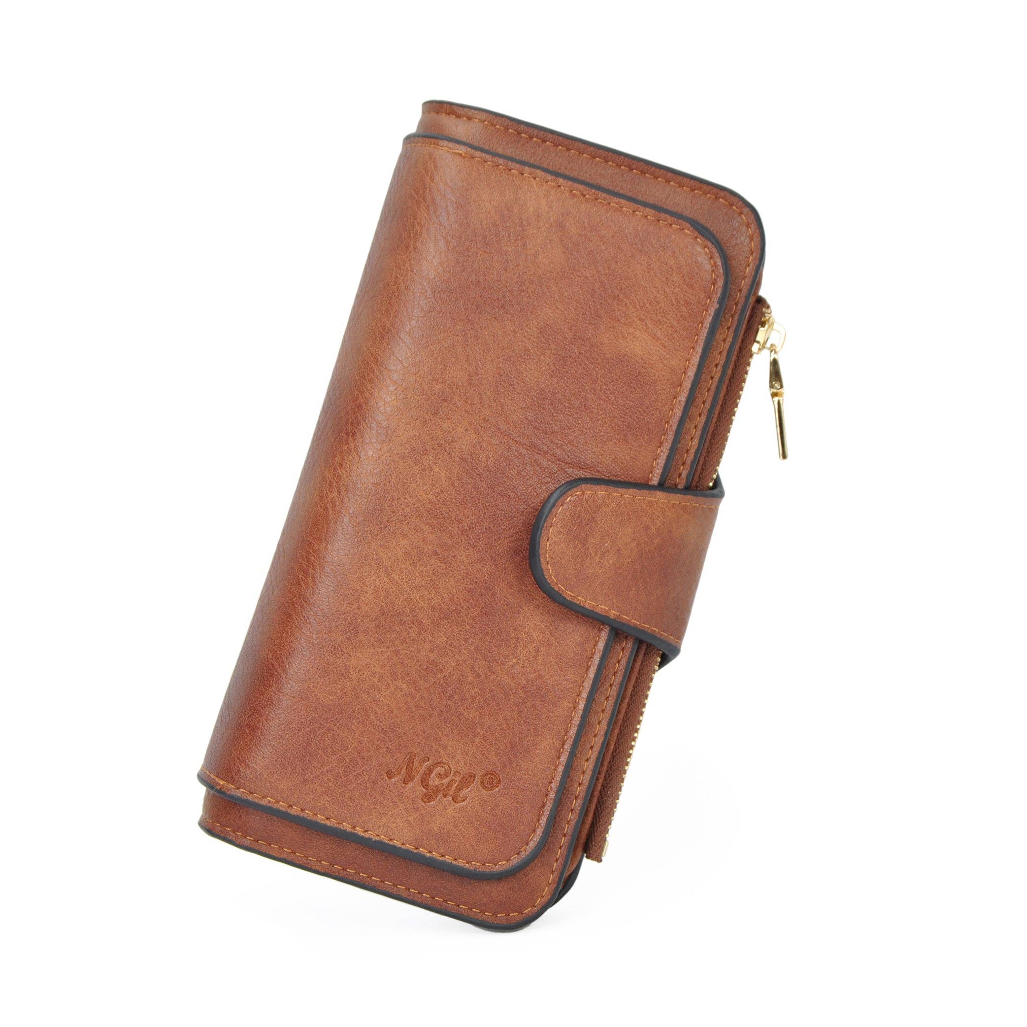 Trifold Wallet — Premium Synthetic Leather Wallet in Mocha, Khaki, and Black