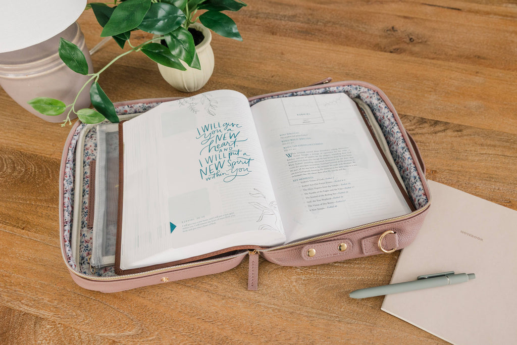 Bible Bag Crossbody — Lavender Vegan Leather Bible Bag with Gold Accents