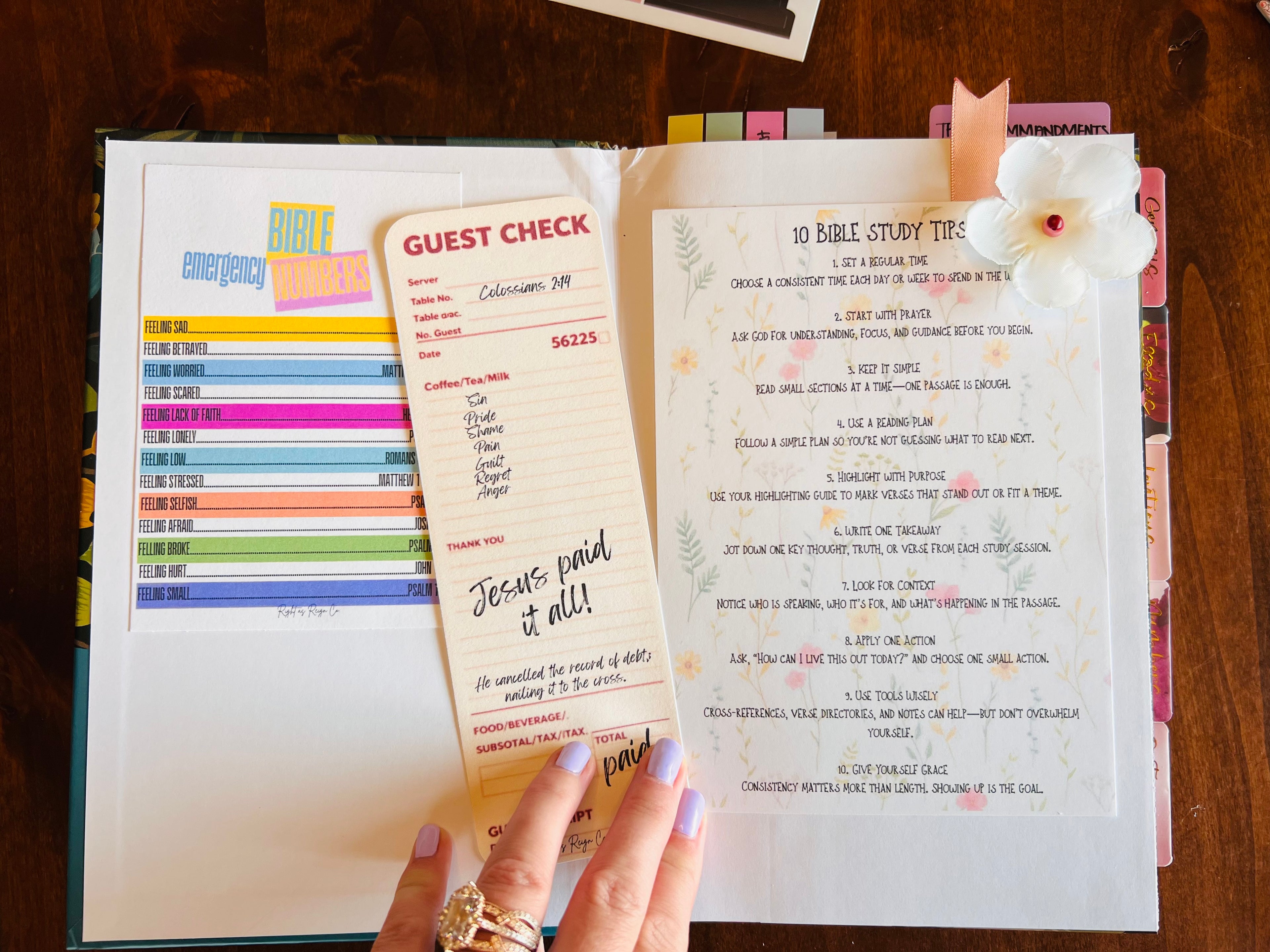 Jesus Paid It All — Guest Check Scripture Bookmark — Colossians 2:14