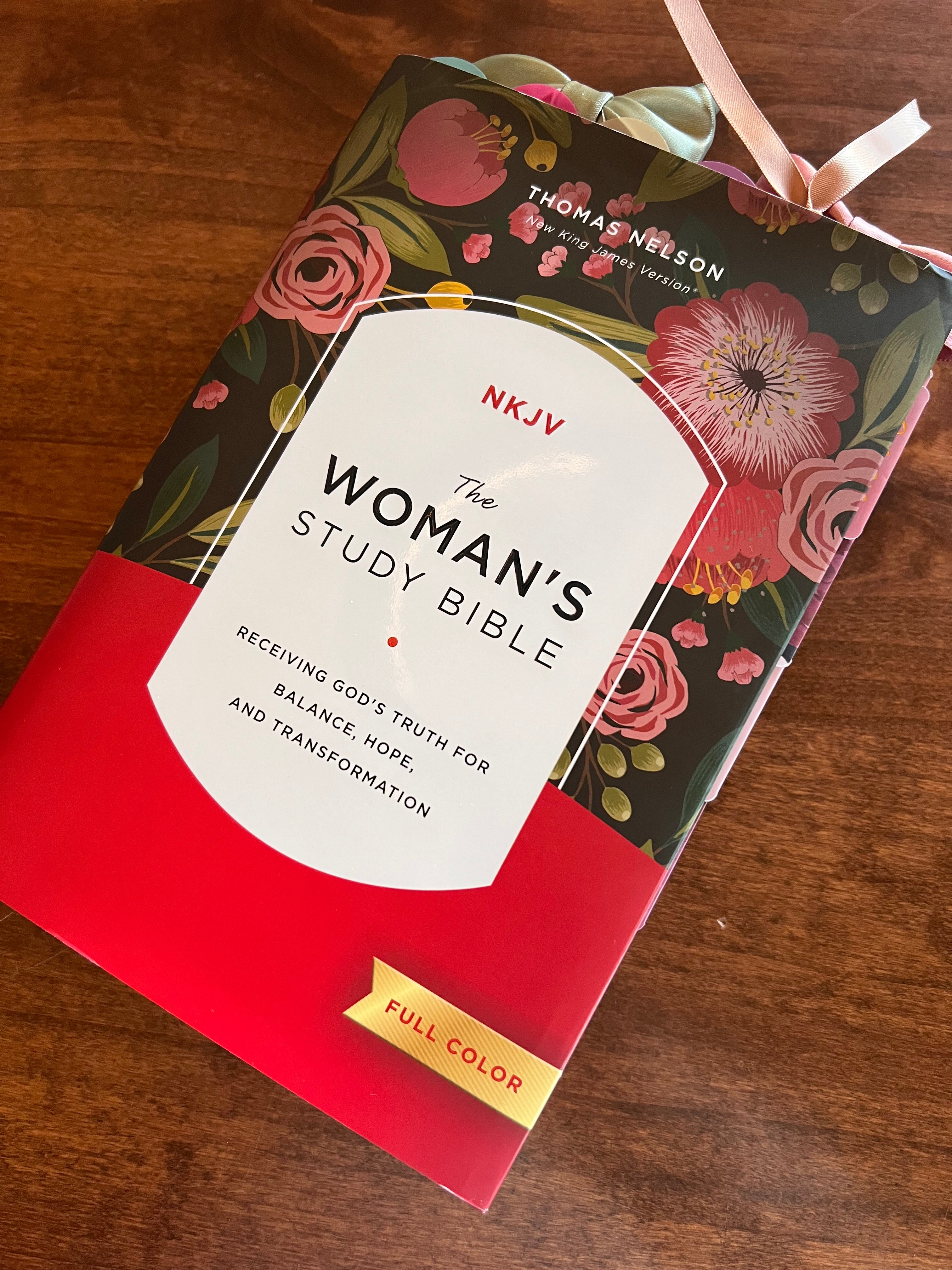 PRE ORDER- Pre-Loaded Woman's Study Bible NIV, KJV, or NKJV— Floral Hardcover with Vellum Tip-Ins, Tabs, and Bookmarks