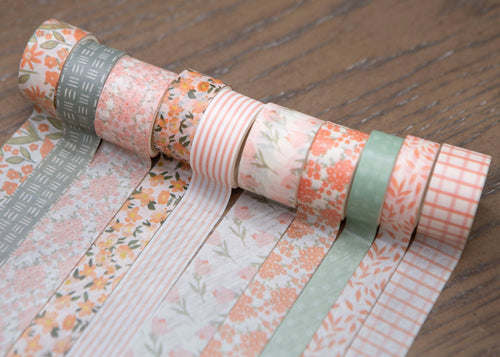 Bible Journaling Washi Tape Set — Peach — Set of 10 Designs for Bible Journaling and Creative Projects