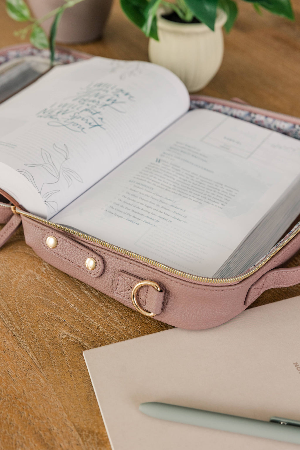 Bible Bag Crossbody — Lavender Vegan Leather Bible Bag with Gold Accents