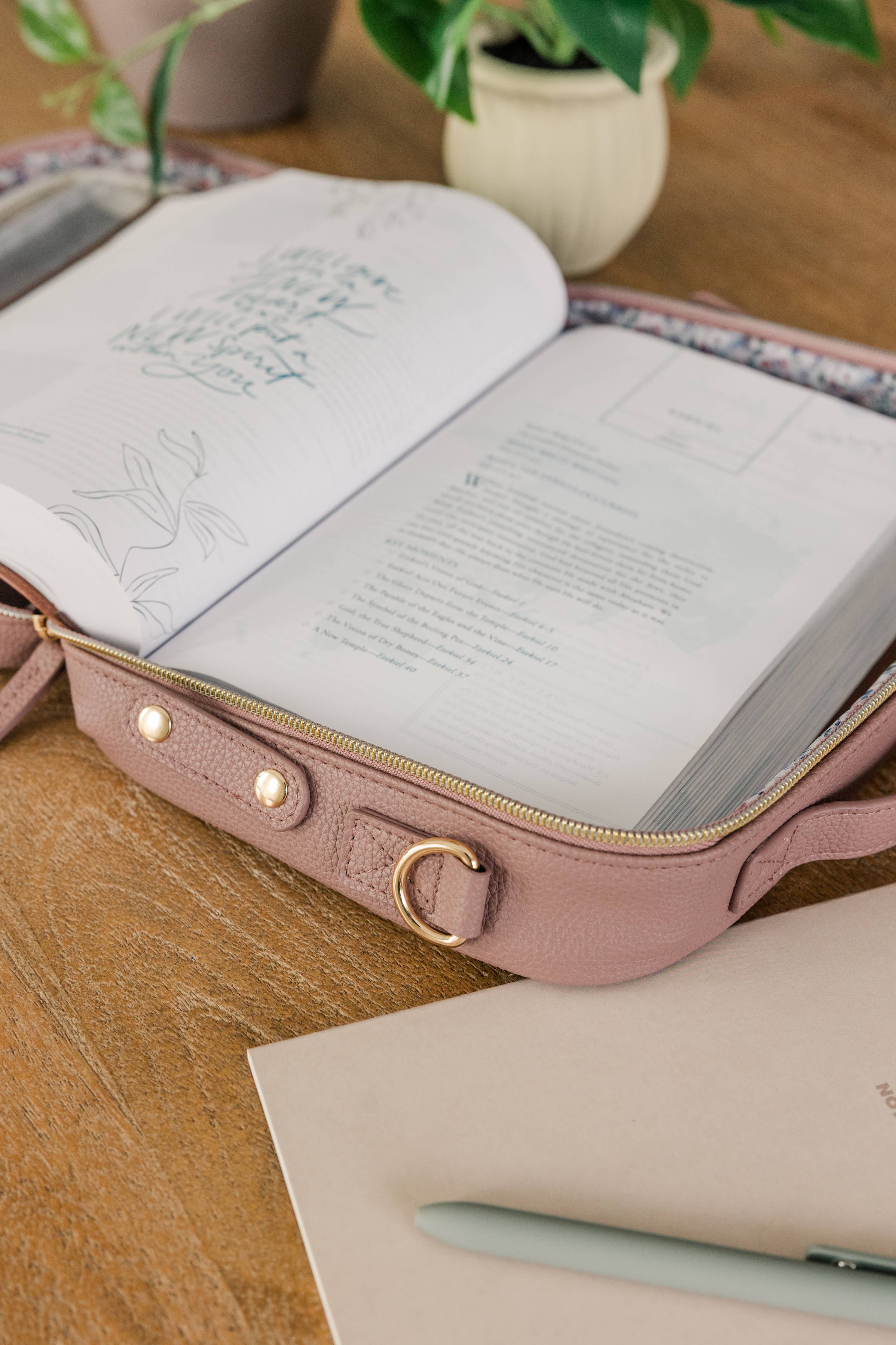 Bible Bag Crossbody — Lavender Vegan Leather Bible Bag with Gold Accents