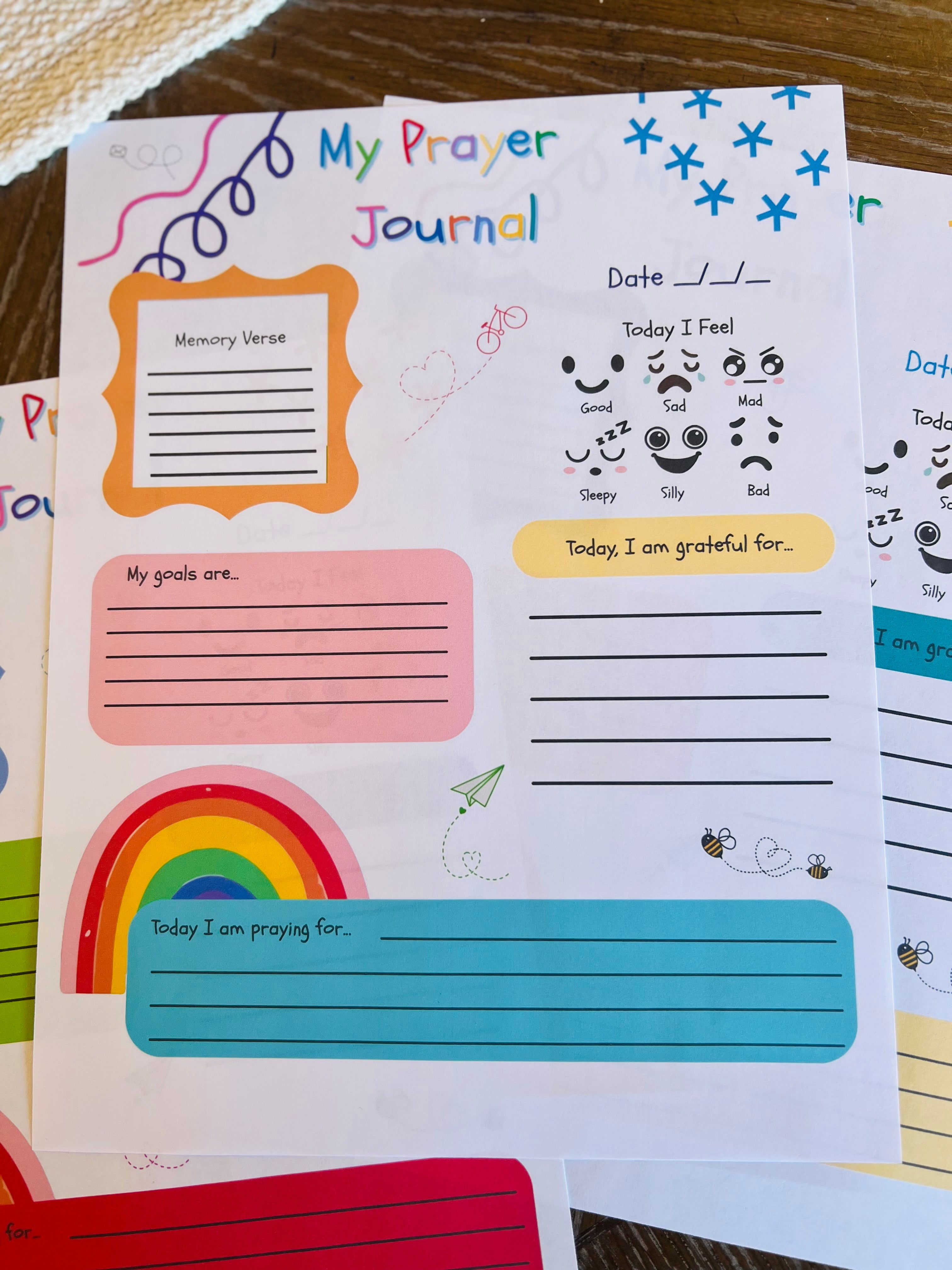 Children’s Prayer Journal Digital Download — Printable Kids Prayer Journal for Christian Families