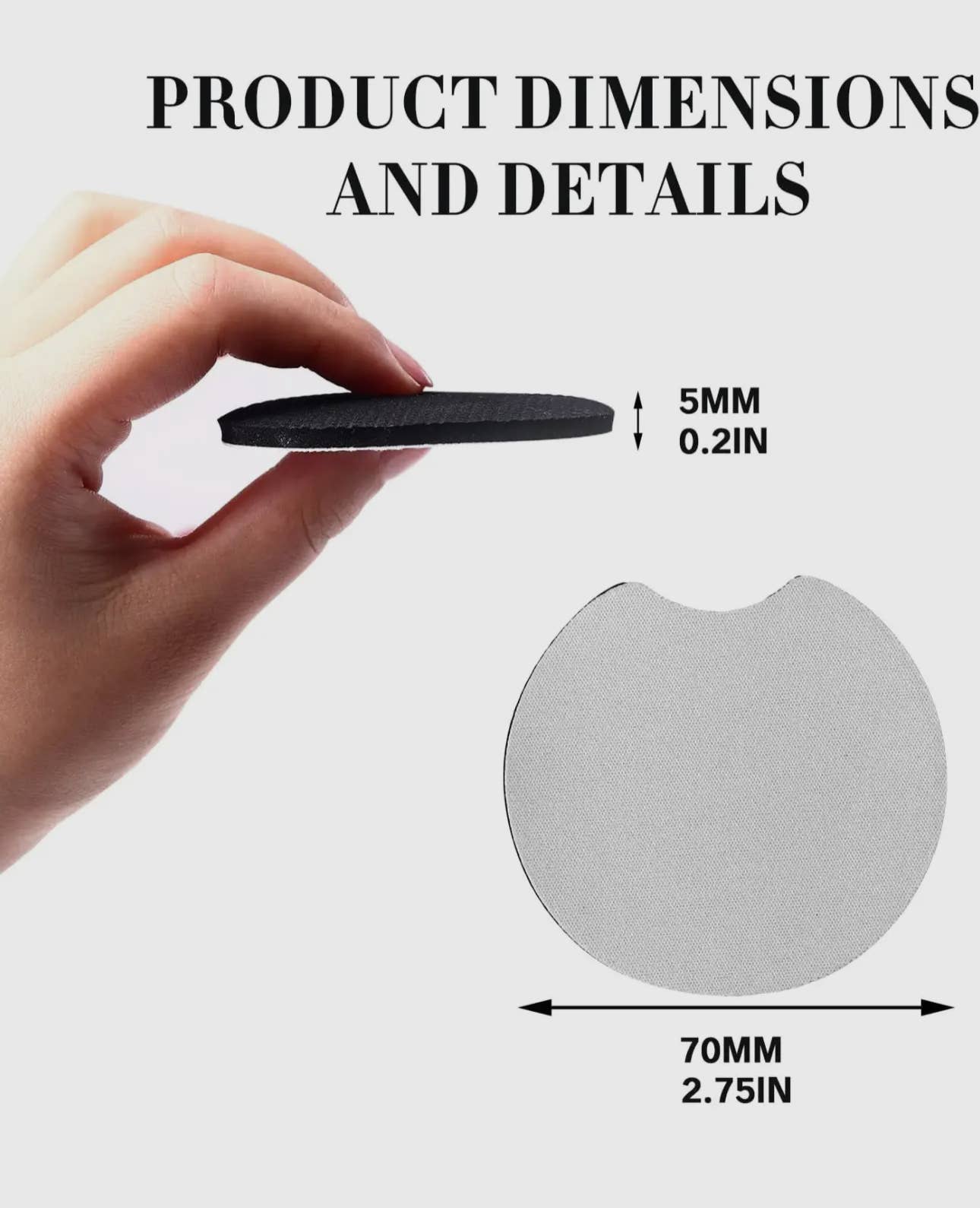 Neutral Checkered Car Coasters (set of 2)