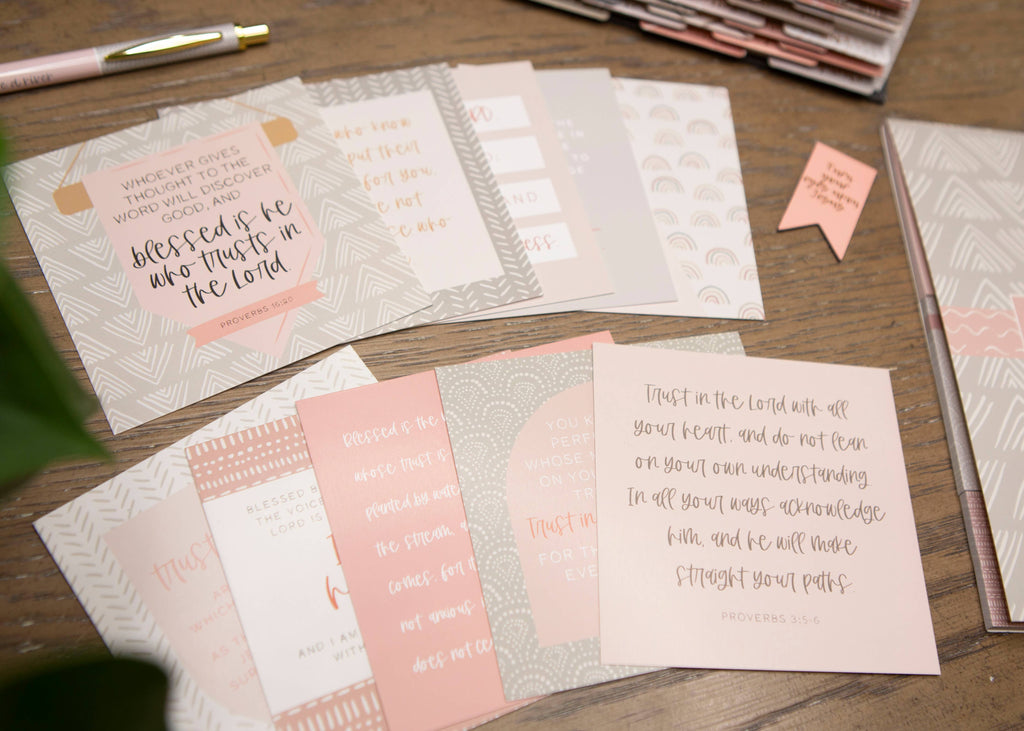Trusting God Scripture Verse Cards — Set of 10 Bible Memory Cards for Women