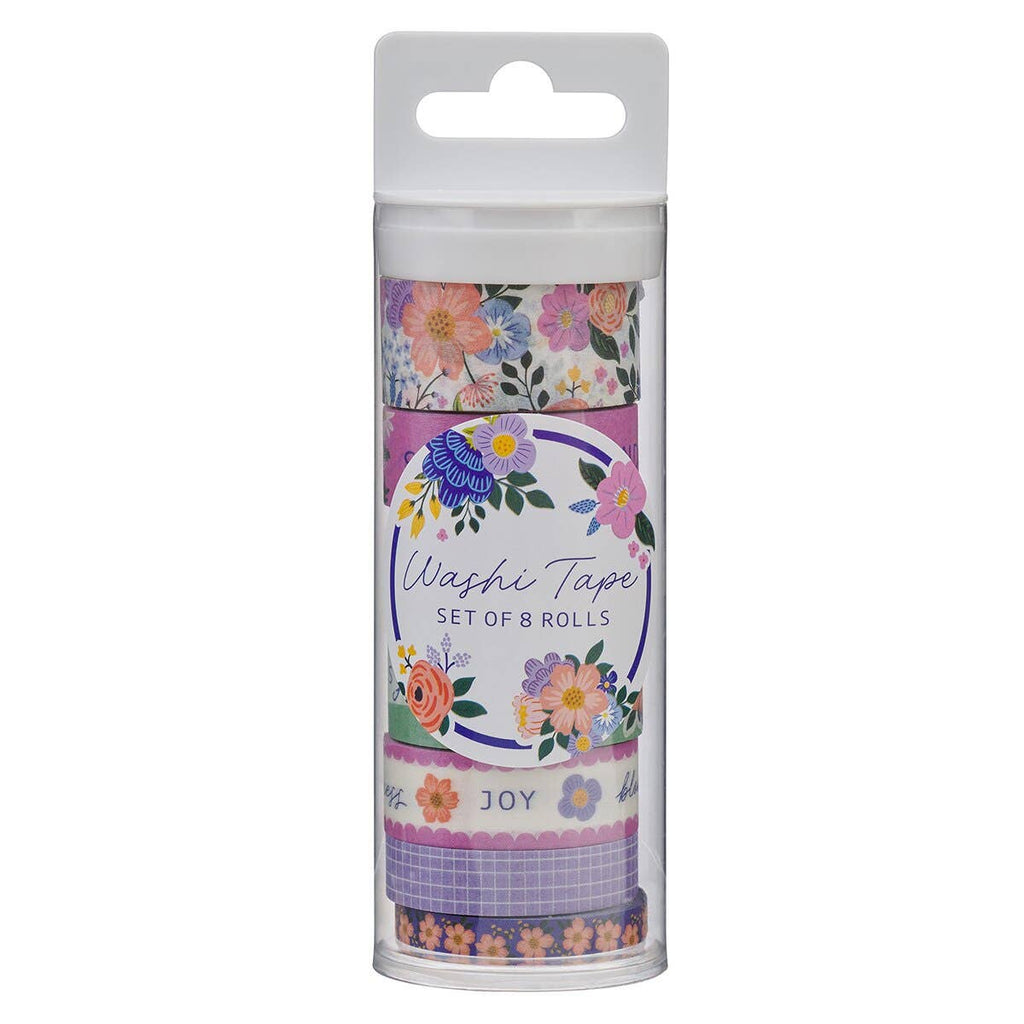Blossoms of Joy Washi Tape Set — Set of 8 Floral Washi Tapes for Bible Journaling and Creative Projects