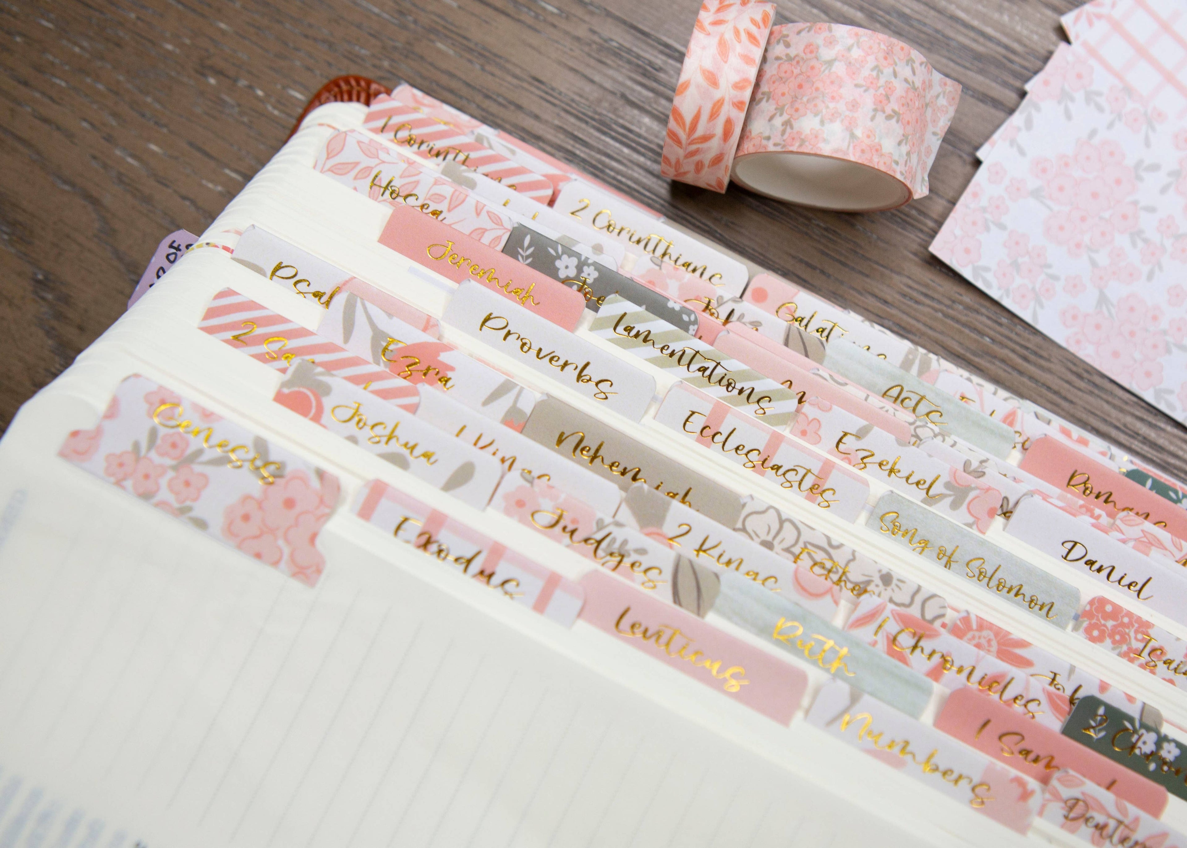 Pretty Peach Bible Book Tabs