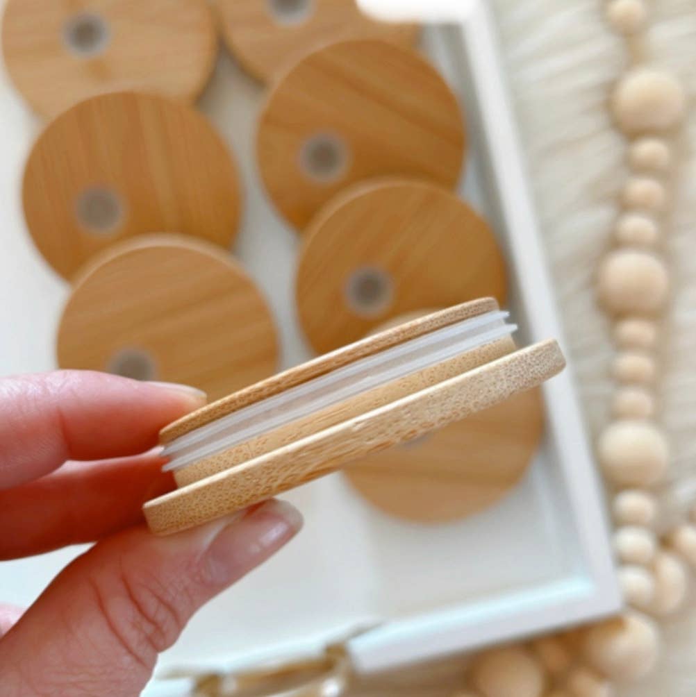 Watercolor Roses 16oz Glass Cup with Bamboo Lid