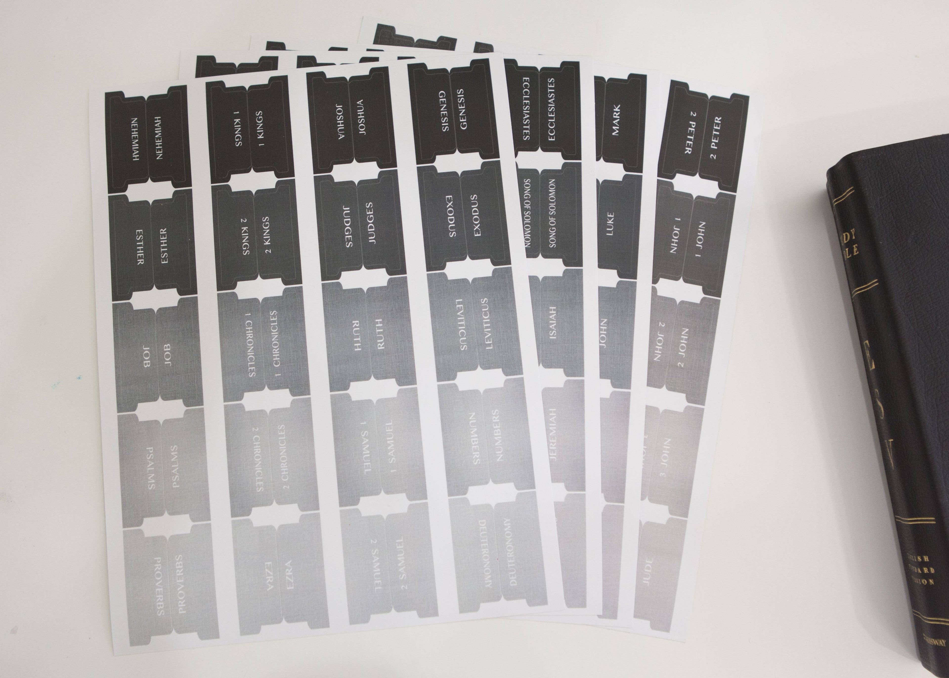 Black and Grey Ombre Bible Tabs