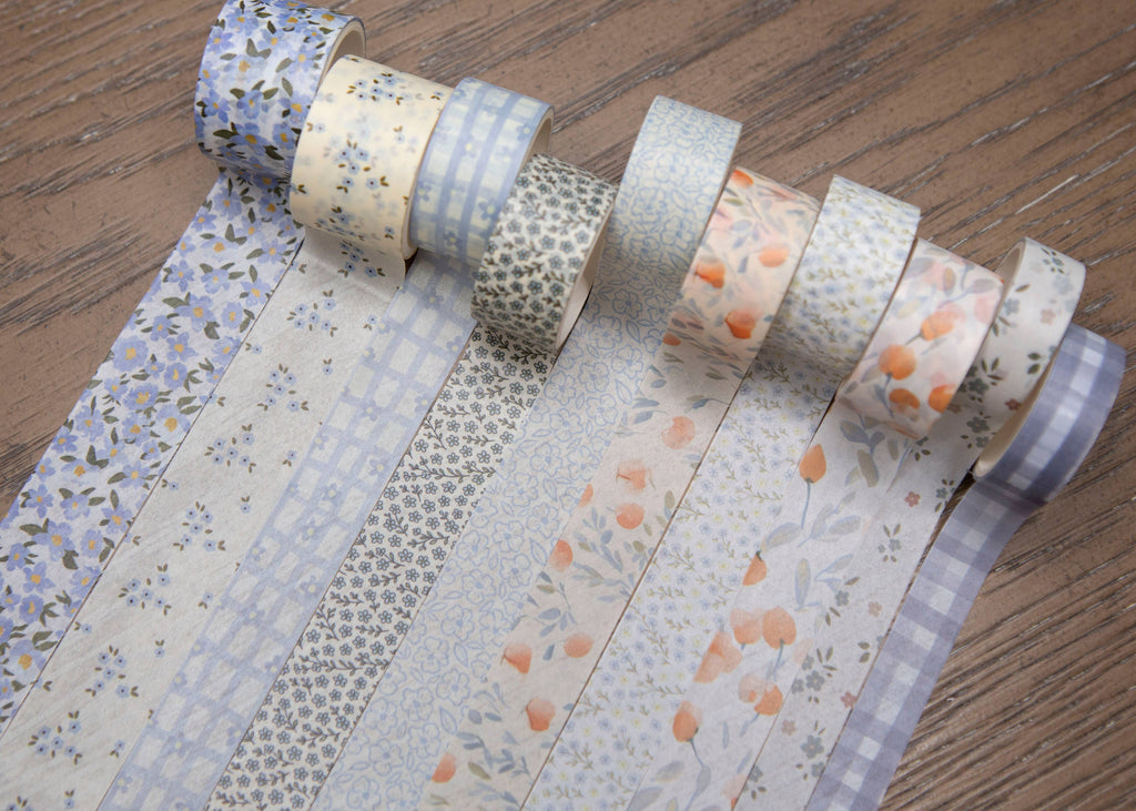 Bible Journaling Washi Tape Set — Blue — Set of 10 Designs for Bible Journaling and Creative Projects