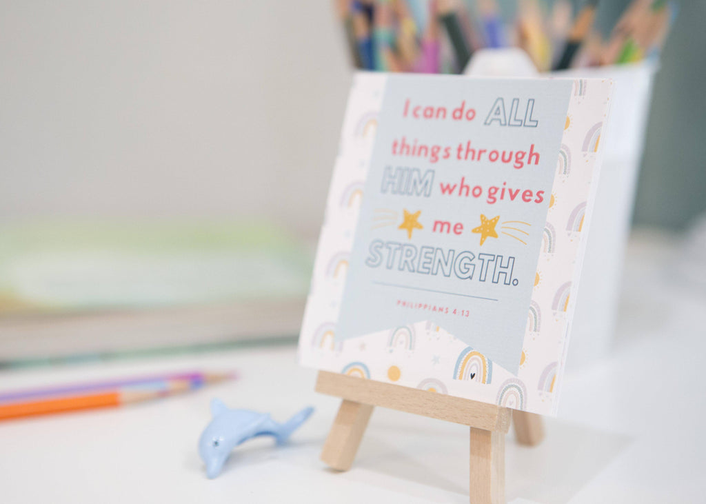 Kids Scripture Memory Cards — Courage Building Bible Verses for Children — Set of 10