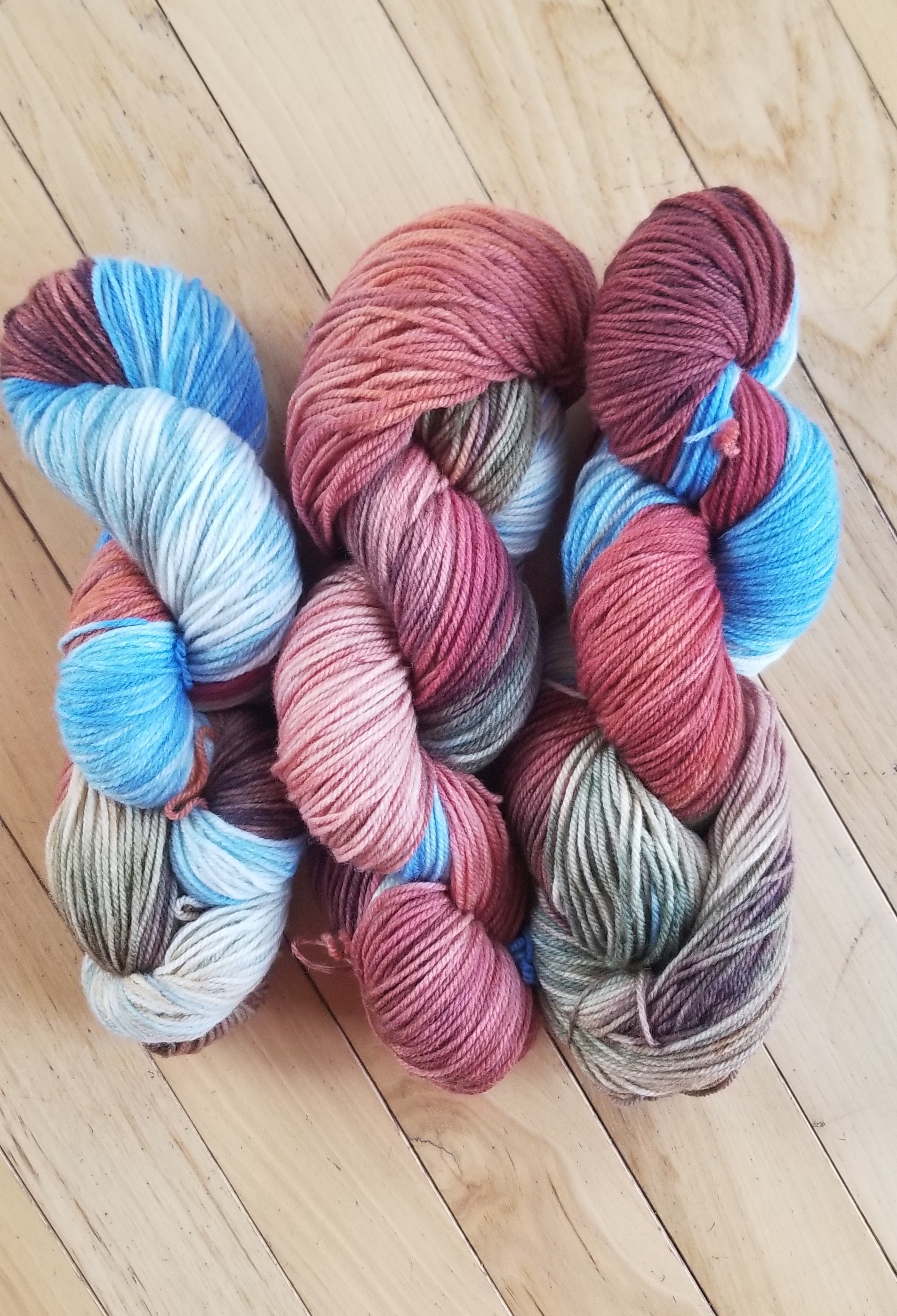 Superwash Bluefaced/Corriedale Fingering Weight- Garden of The God’s Colorway