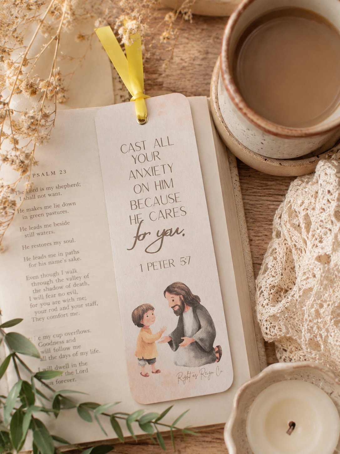 Cast All Your Anxiety On Him — 1 Peter 5:7 Scripture Bookmark