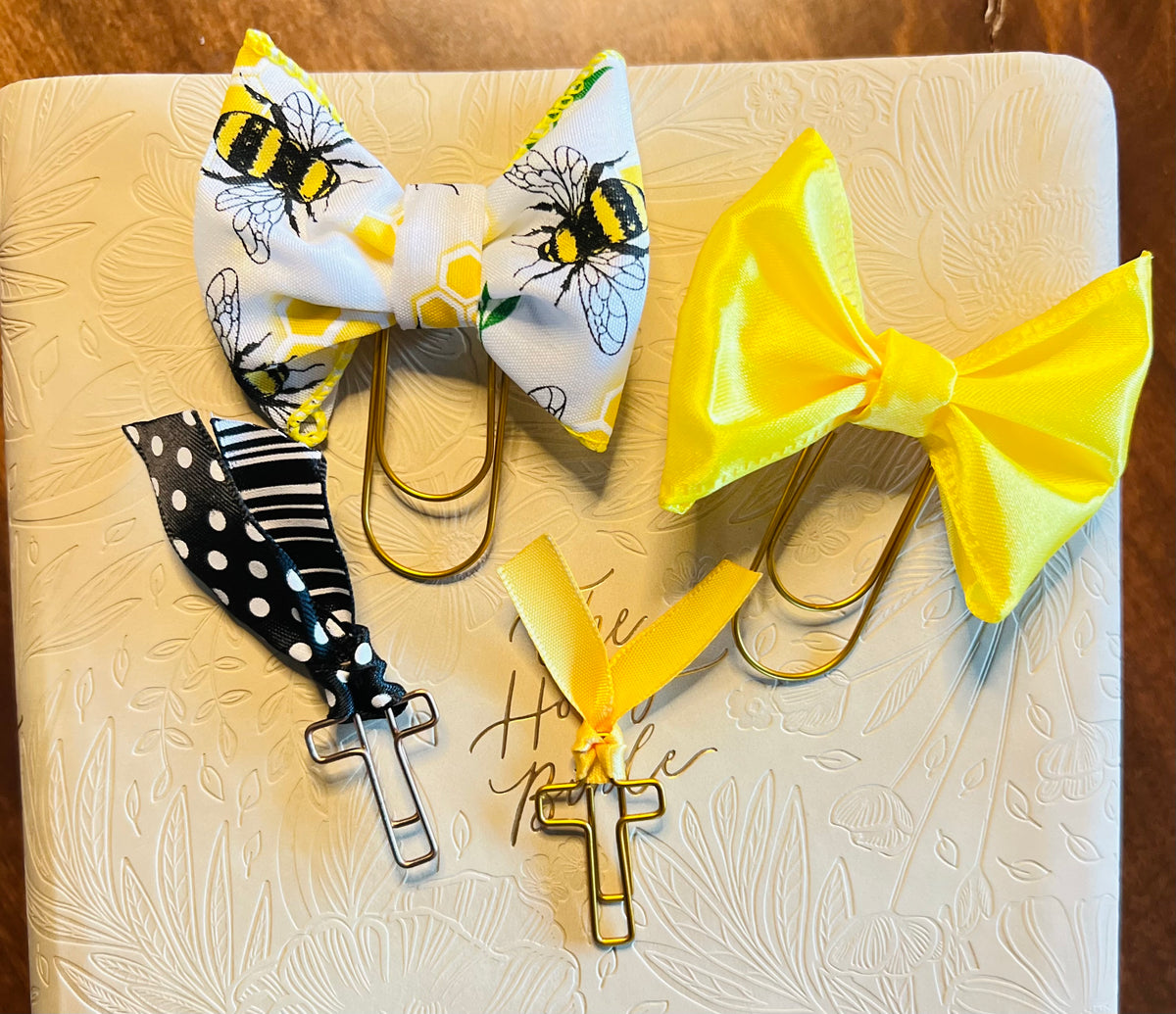 Honeybee Bow & Cross Paperclip Set