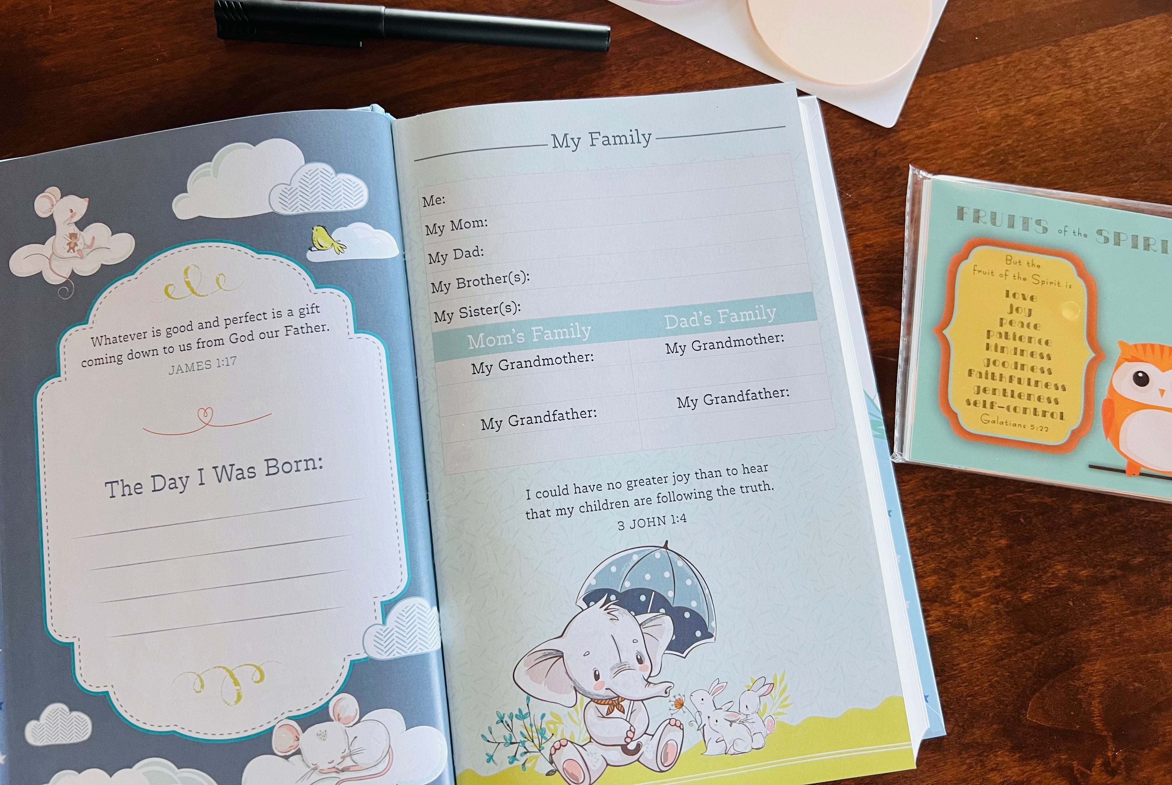 Baby Boy Loaded Keepsake Bible — NLT Hardcover loaded with Children’s Faith Inserts