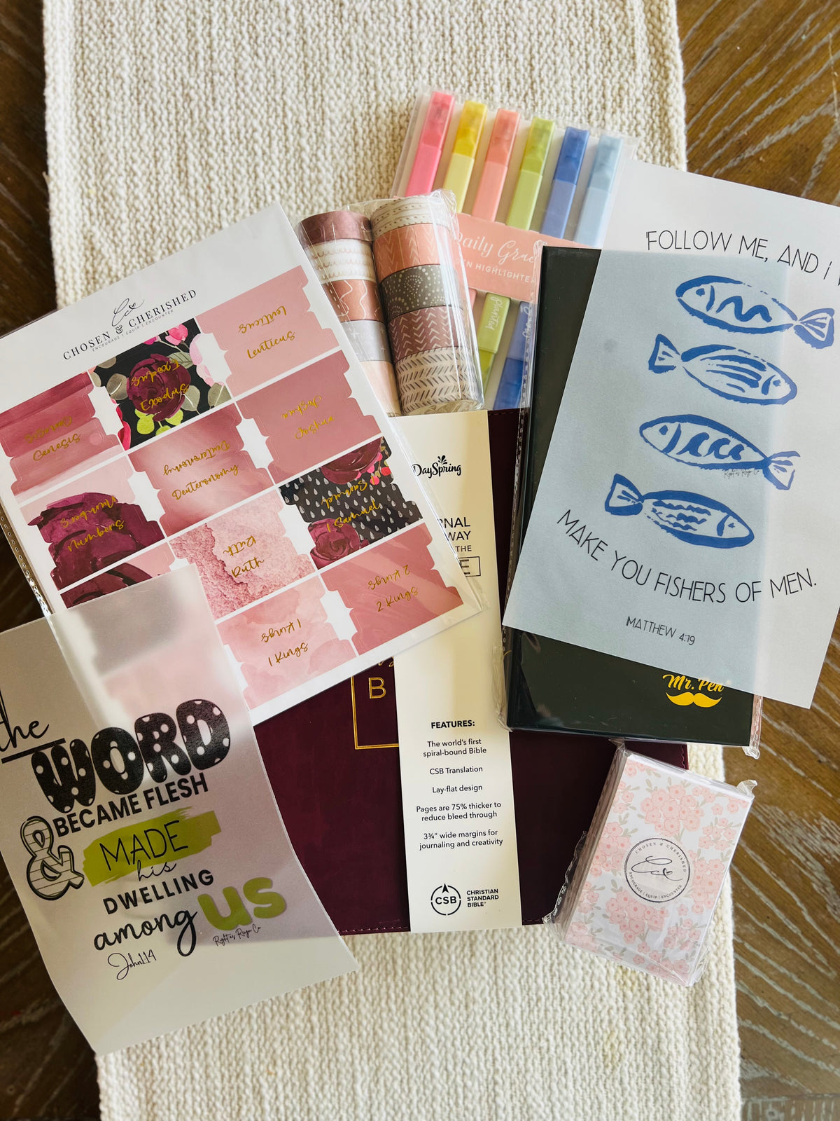 CSB DaySpring Spiral Bible Journaling Bundle — Cranberry Red