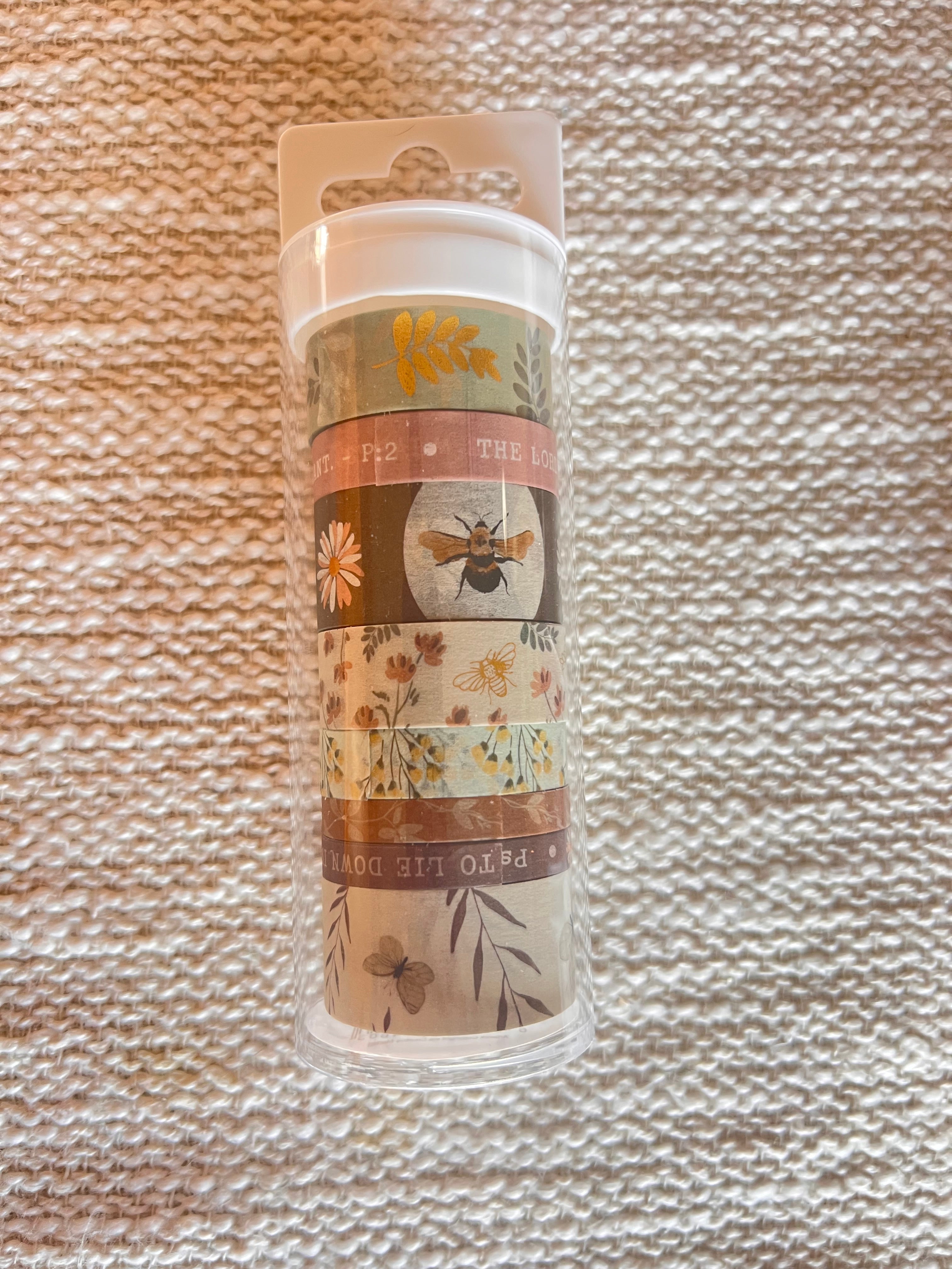 Psalm 23 Floral Washi Tape Set — Set of 8 Scripture Washi Tape for Bible Journaling and Creative Projects