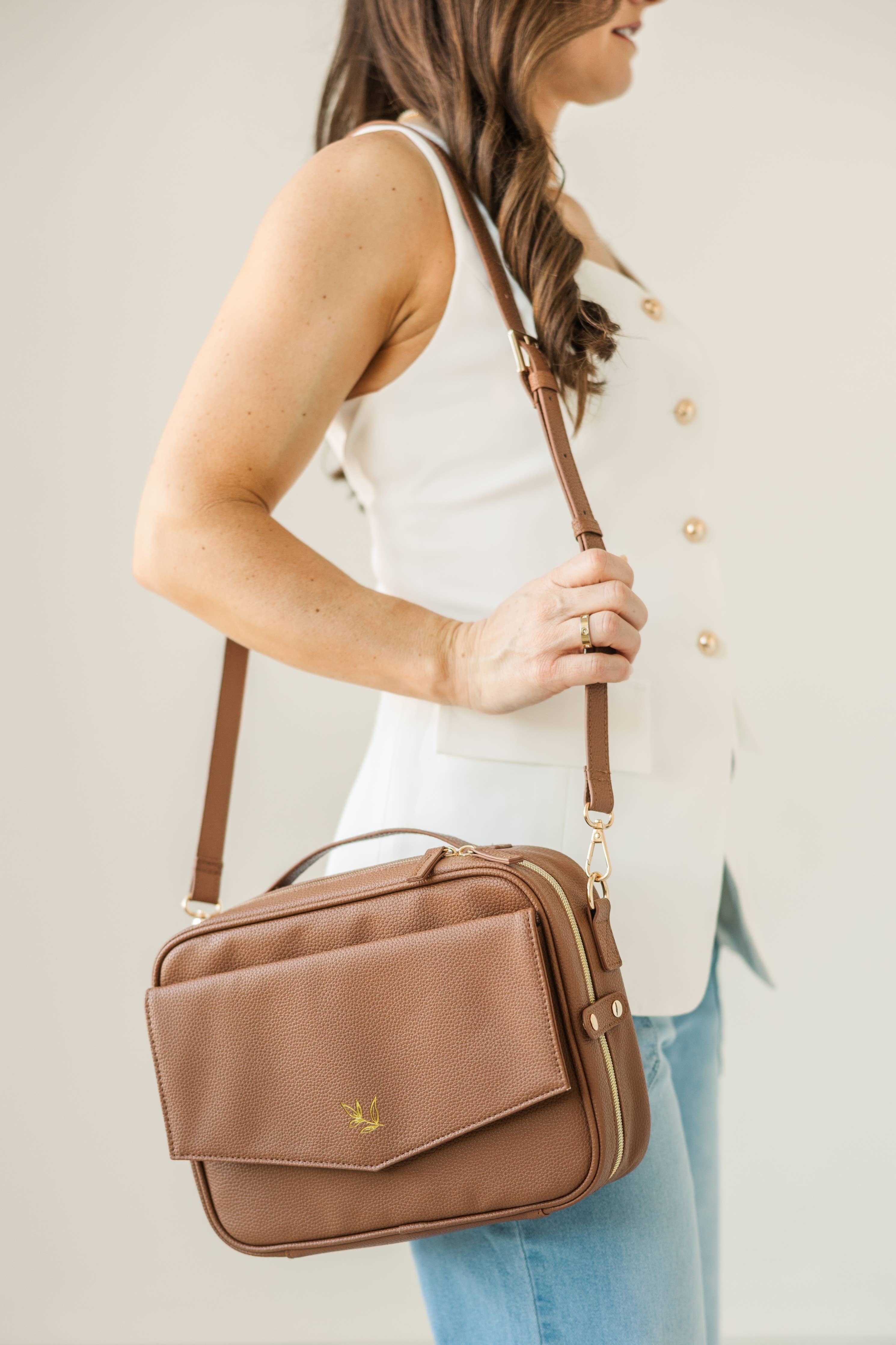 Bible Bag Crossbody — Vegan Leather Bible Bag with Gold Accents 3 colors