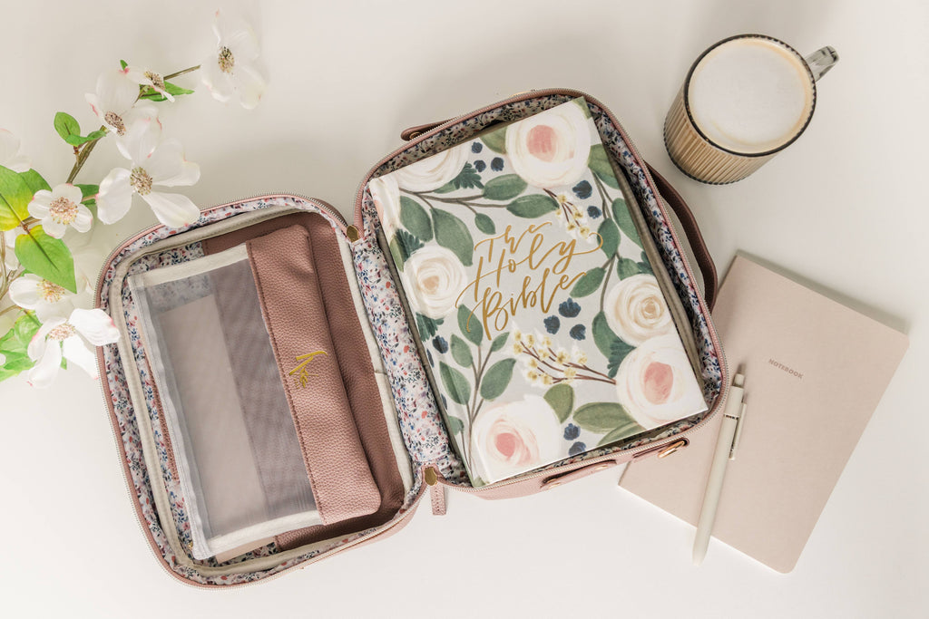Bible Bag Crossbody — Lavender Vegan Leather Bible Bag with Gold Accents