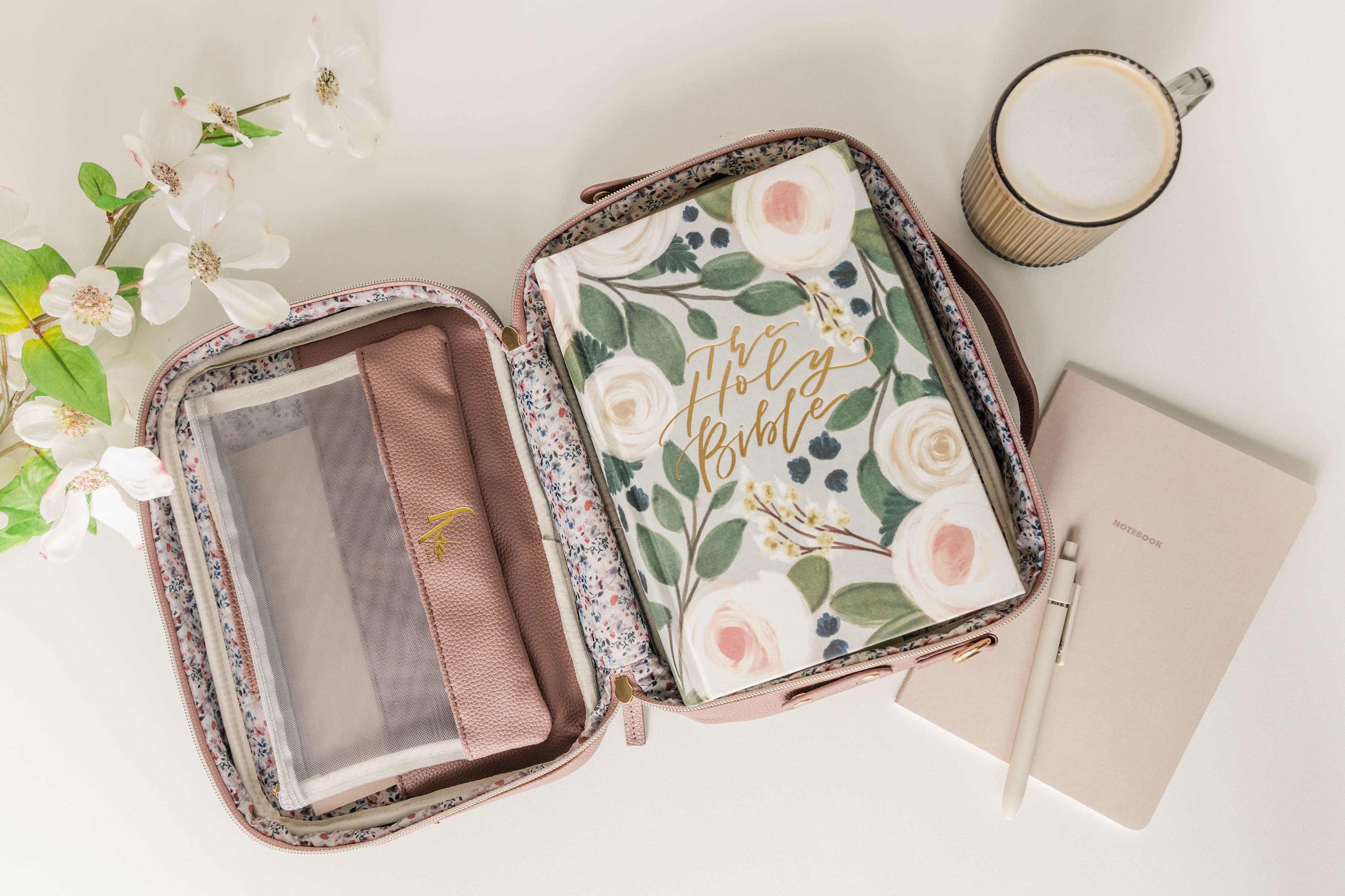 Bible Bag Crossbody — Lavender Vegan Leather Bible Bag with Gold Accents
