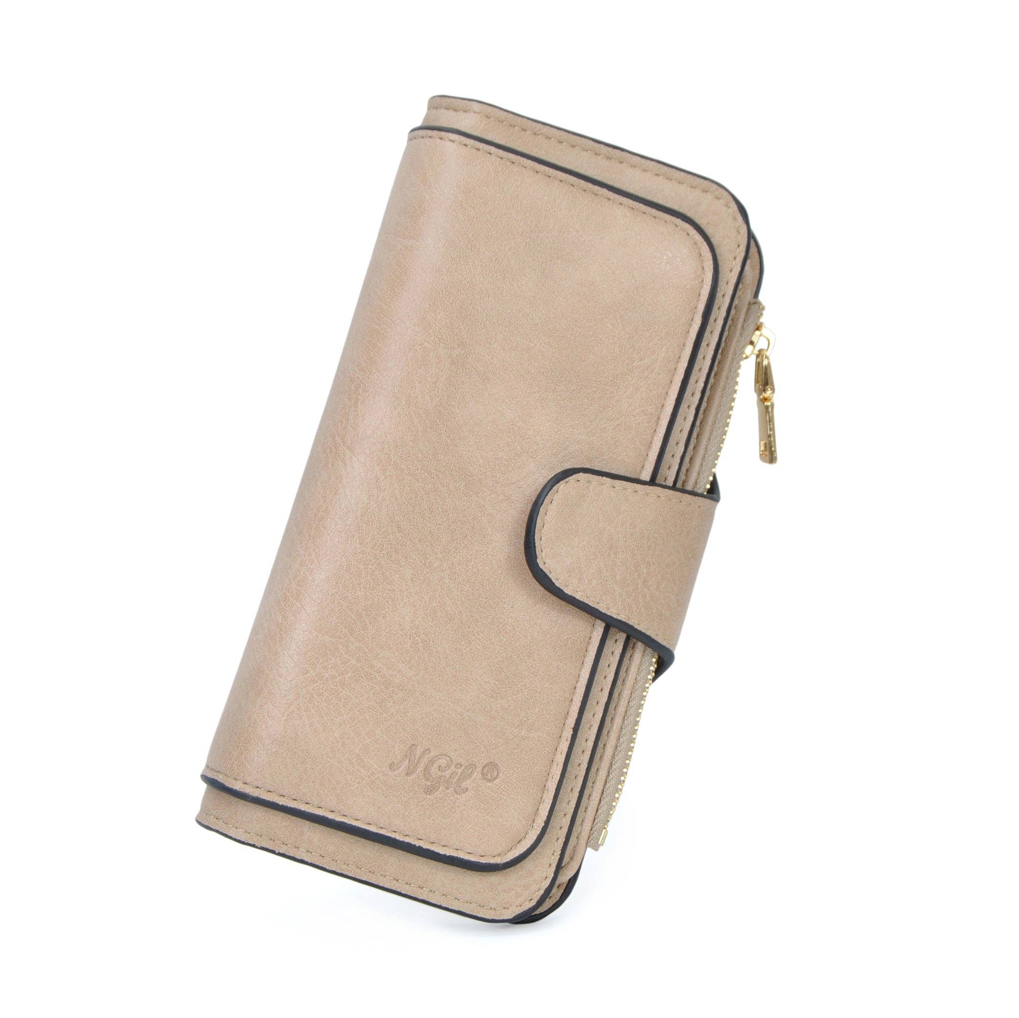 Trifold Wallet — Premium Synthetic Leather Wallet in Mocha, Khaki, and Black