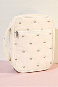 Cream and Brown Bow Quilted Bible Case — Neutral Bible Cover for Women