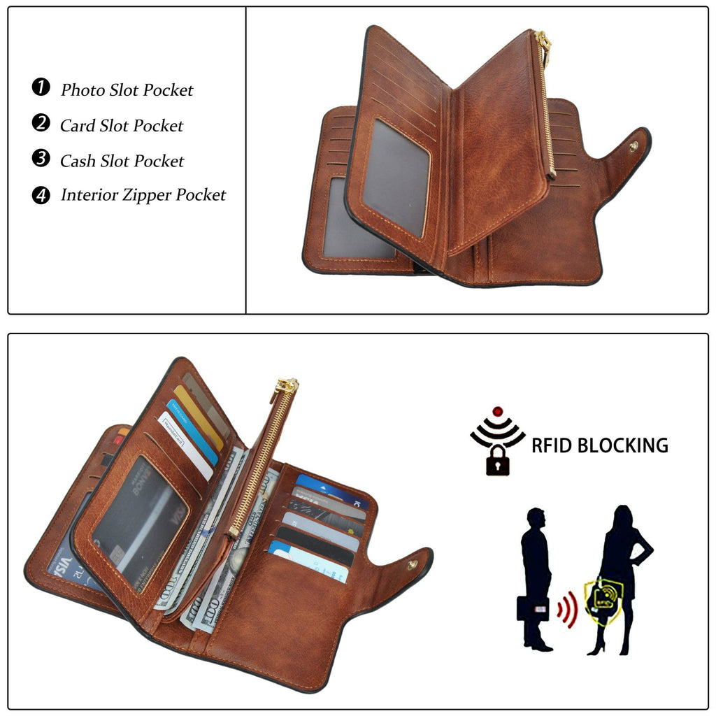 Trifold Wallet — Premium Synthetic Leather Wallet in Mocha, Khaki, and Black