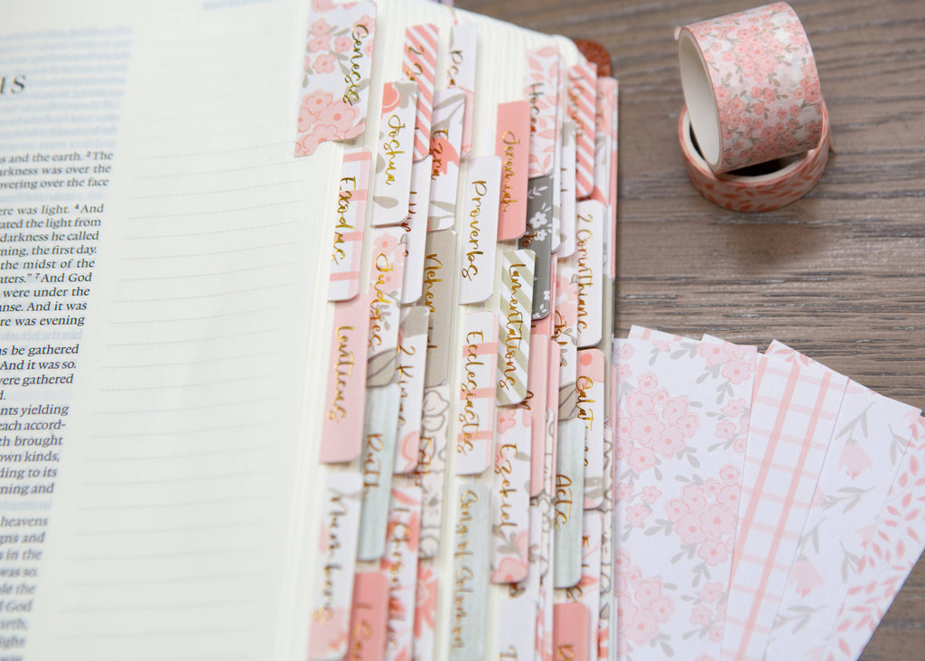 Pretty Peach Bible Book Tabs