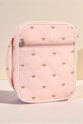 Pink and Brown Bow Quilted Bible Case — Sweet Feminine Bible Cover for Women