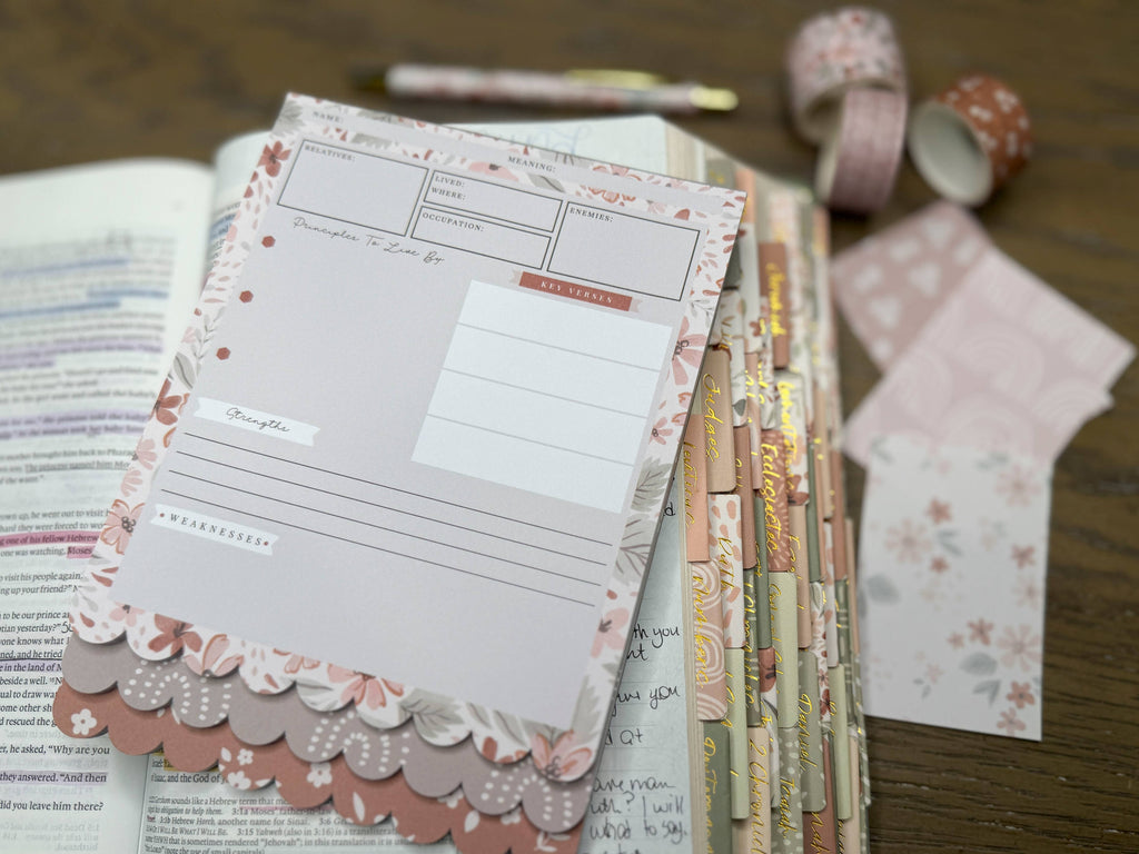 Bible Study Tip-In Notepad — Three Level Guided Bible Study Tool with Three color options