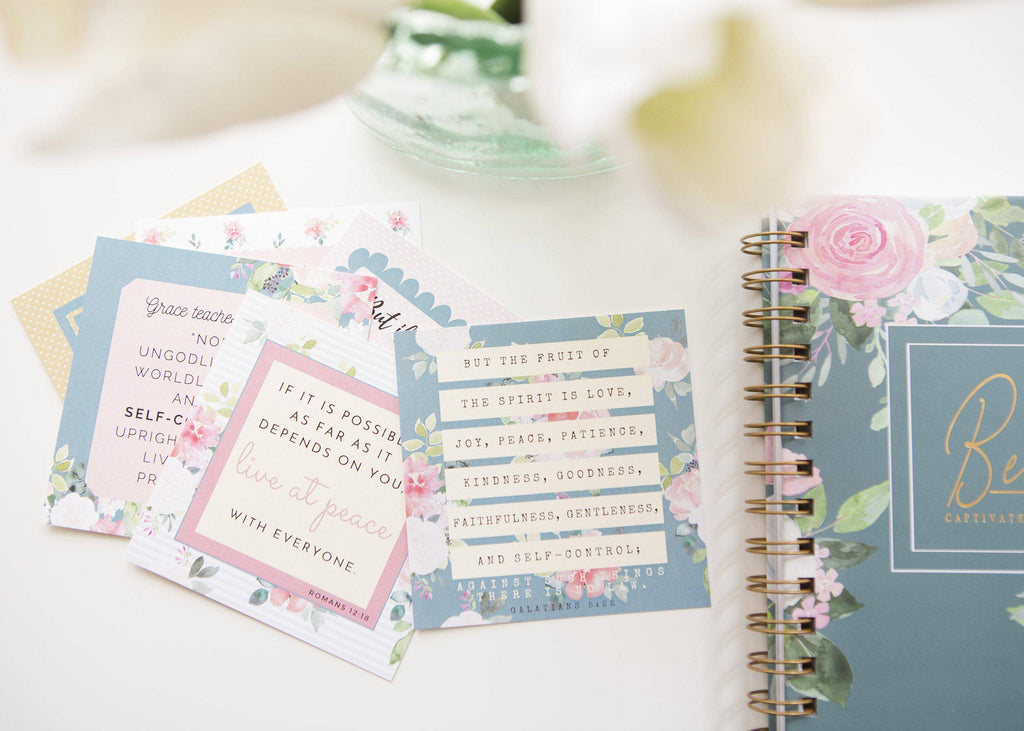 Fruit of the Spirit Scripture Verse Cards — Set of 10 Bible Memory Cards for Christian Women