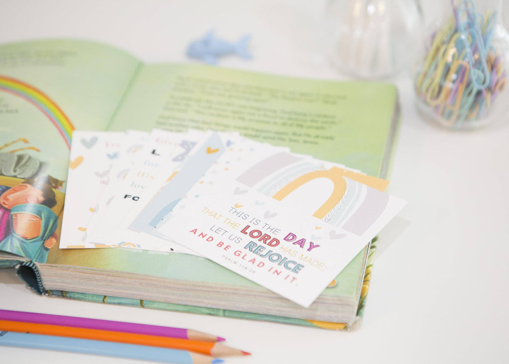 Kids Scripture Memory Cards — Courage Building Bible Verses for Children — Set of 10
