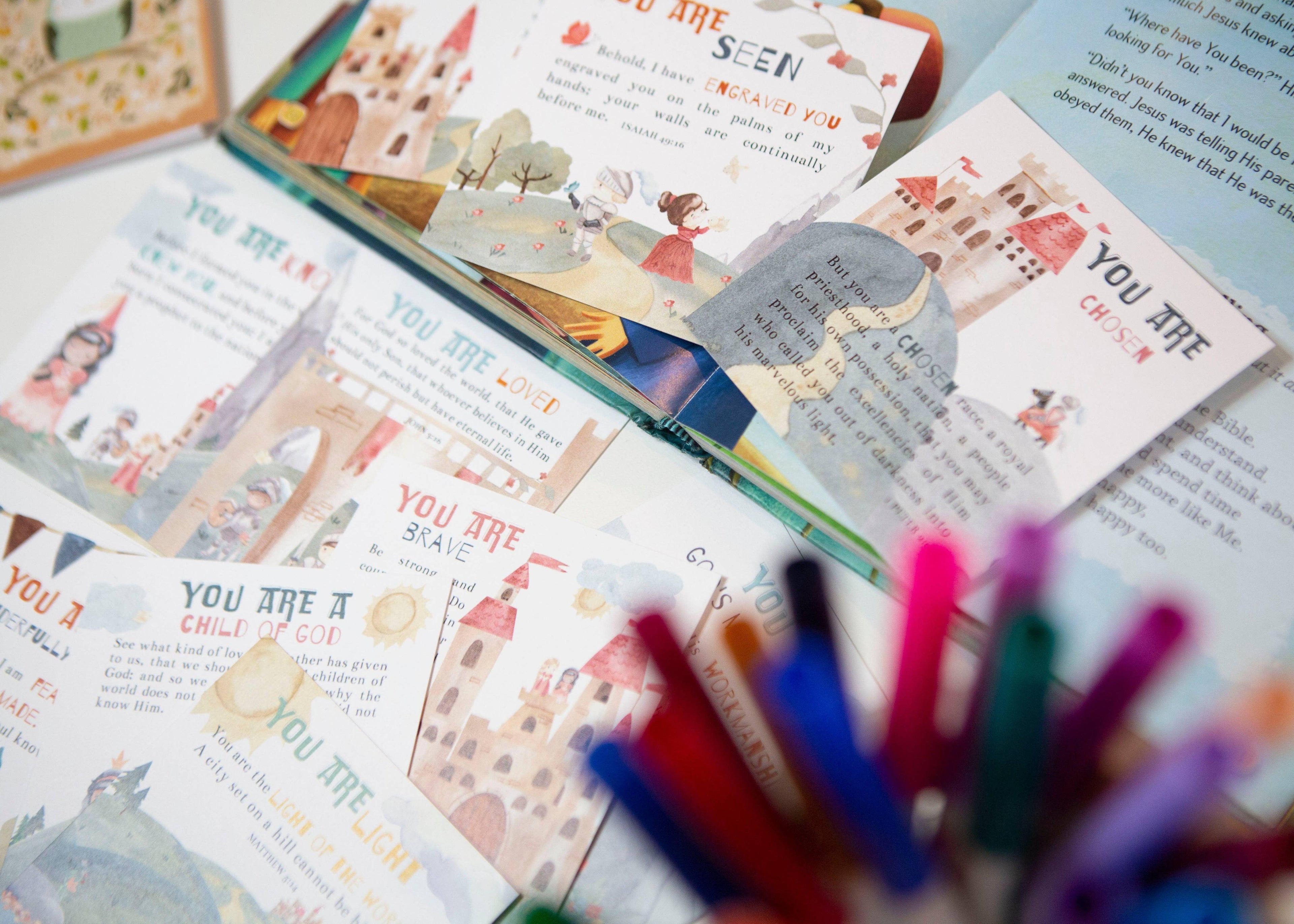 Child of God Scripture Verse Cards for Kids — Set of 10 Identity Building Bible Memory Cards