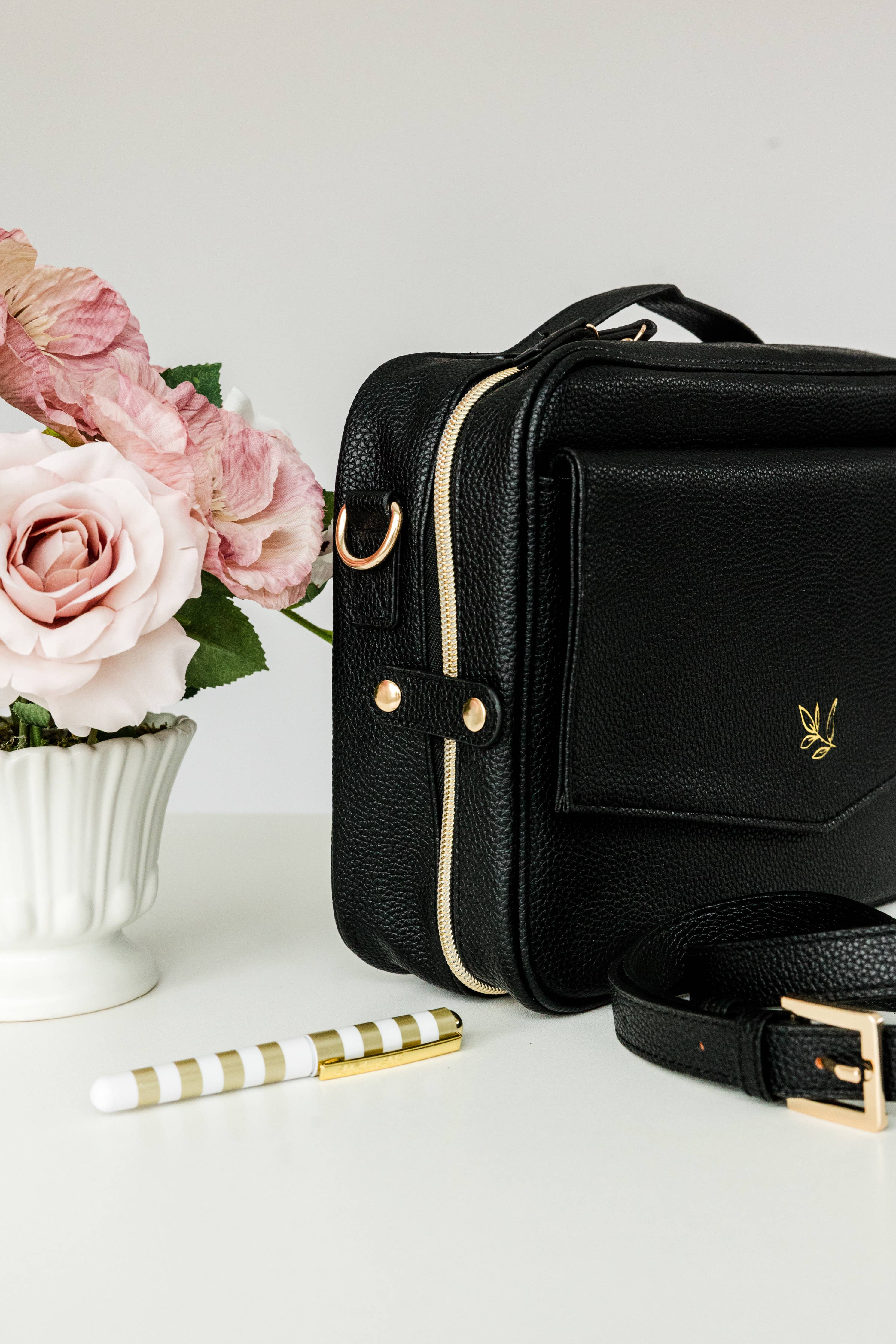 Bible Bag Crossbody — Vegan Leather Bible Bag with Gold Accents 3 colors
